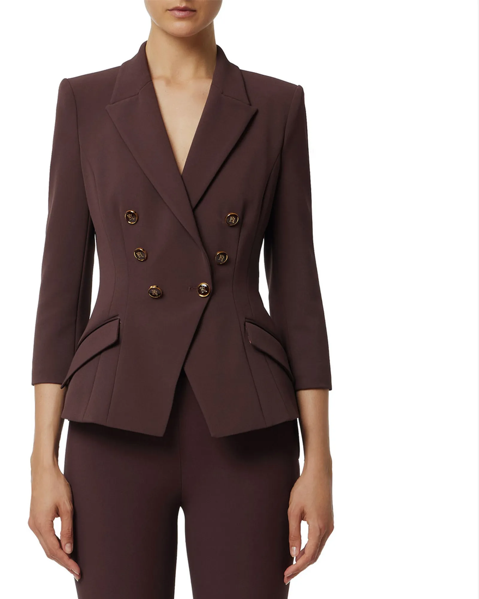 Elisabetta Franchi Giacca In Doppio Crepe Merlot Gi17456E2 153687