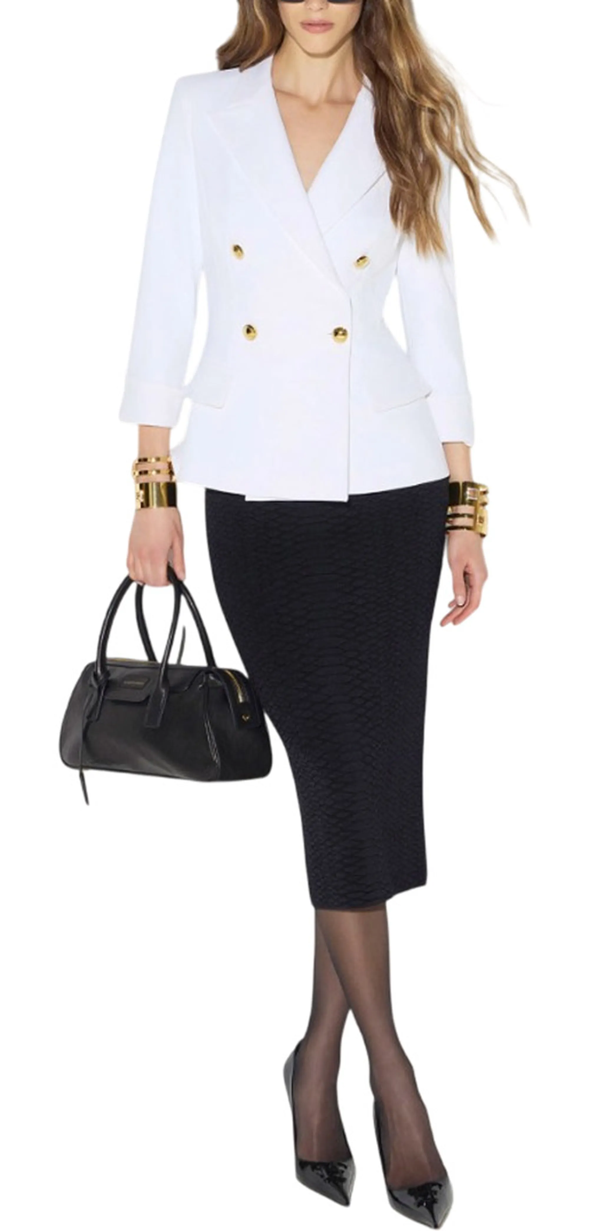 Elisabetta Franchi B'Double Stretch Crepe Jacket' Ivory Gi26766E2 185140