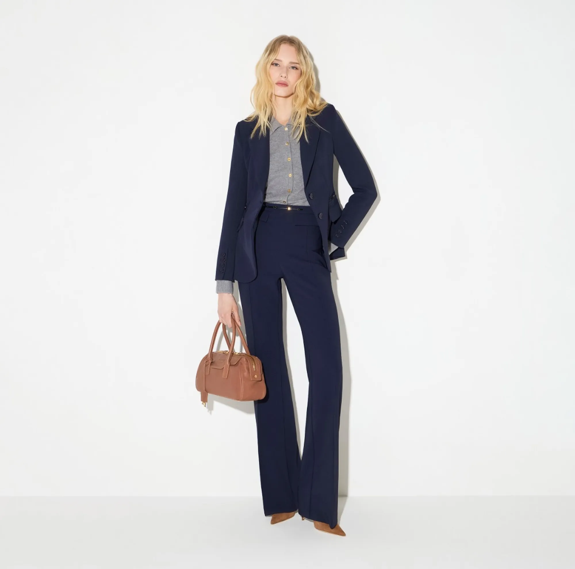 Elisabetta Franchi Giacca In Doppio Crepe Stretch Blu Gi27466E2 184471