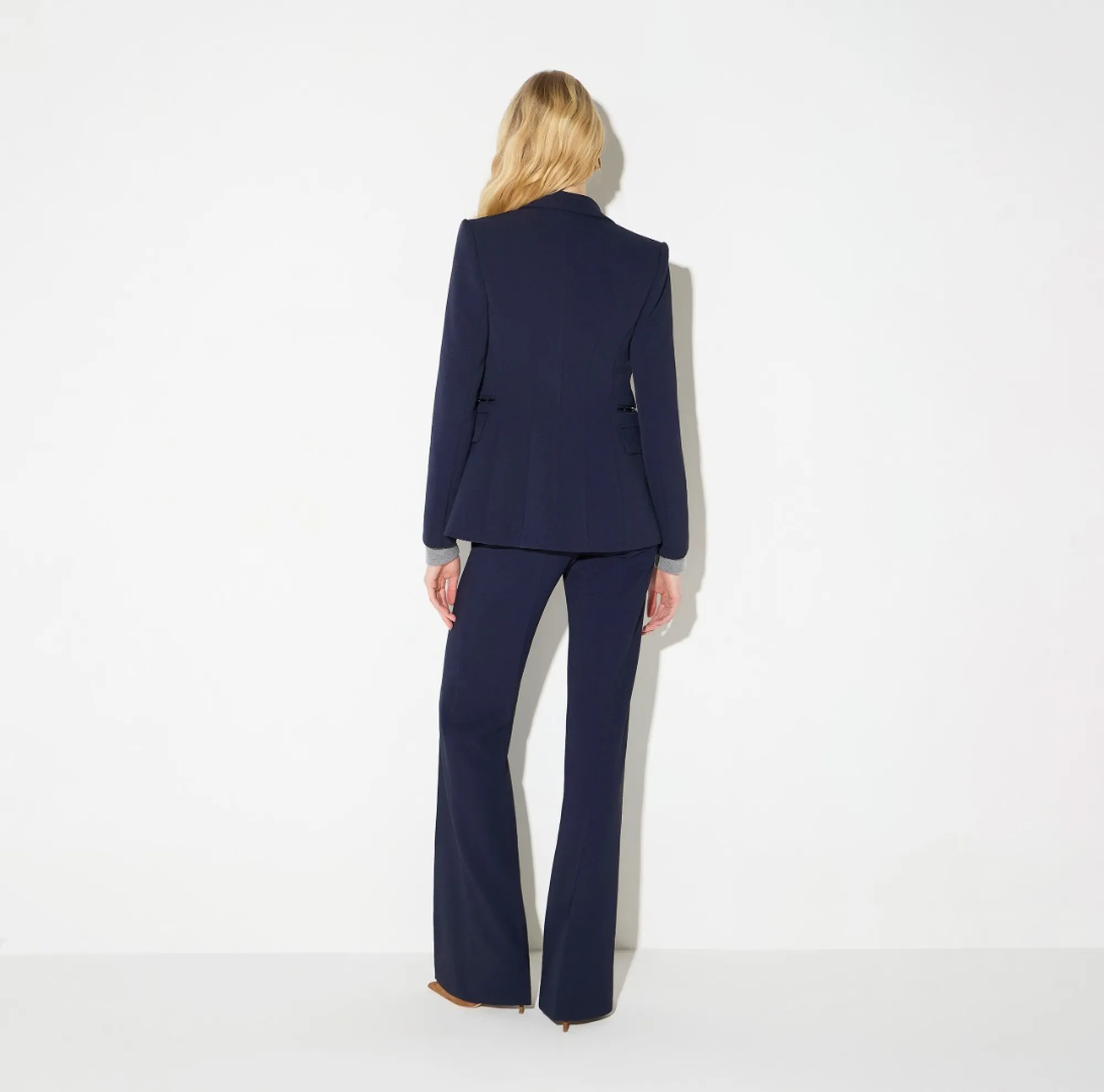 Elisabetta Franchi Giacca In Doppio Crepe Stretch Blu Gi27466E2 184473