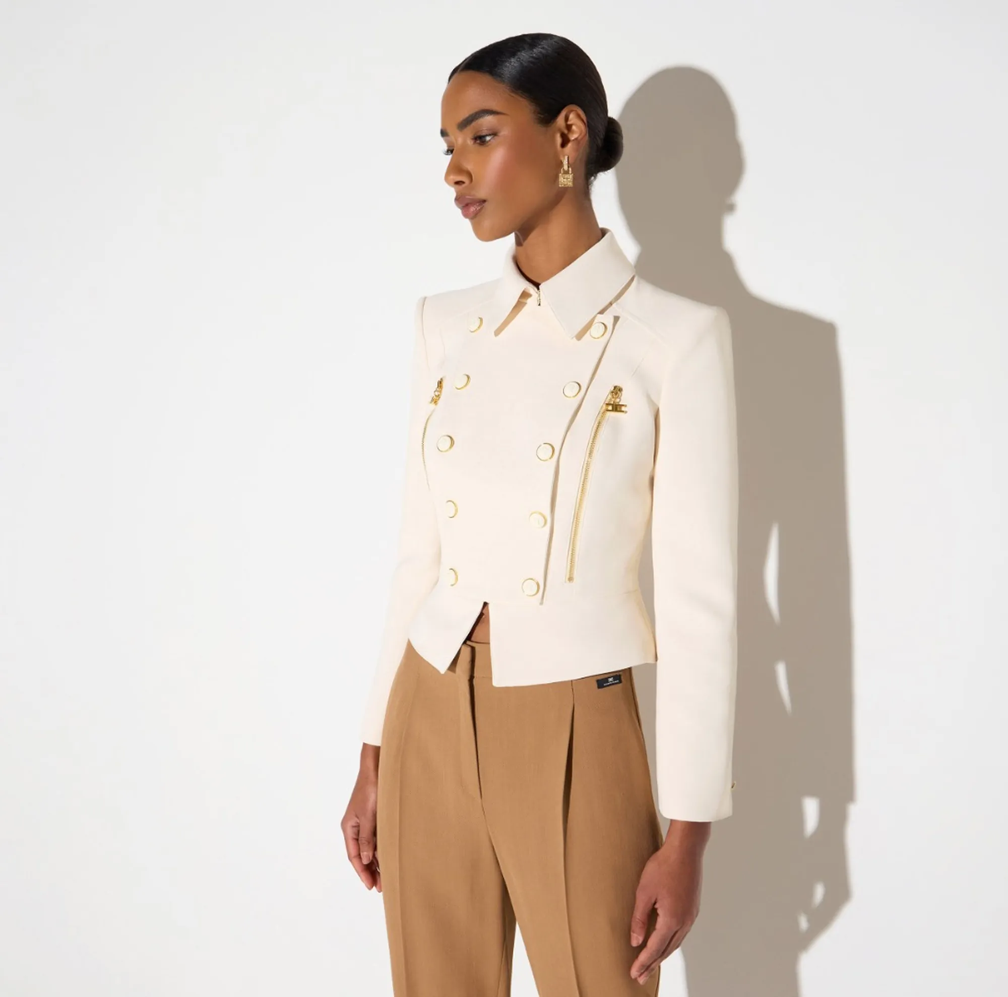 Elisabetta Franchi B'Double Stretch Crepe Jacket' Butter Gi26966E2 188345