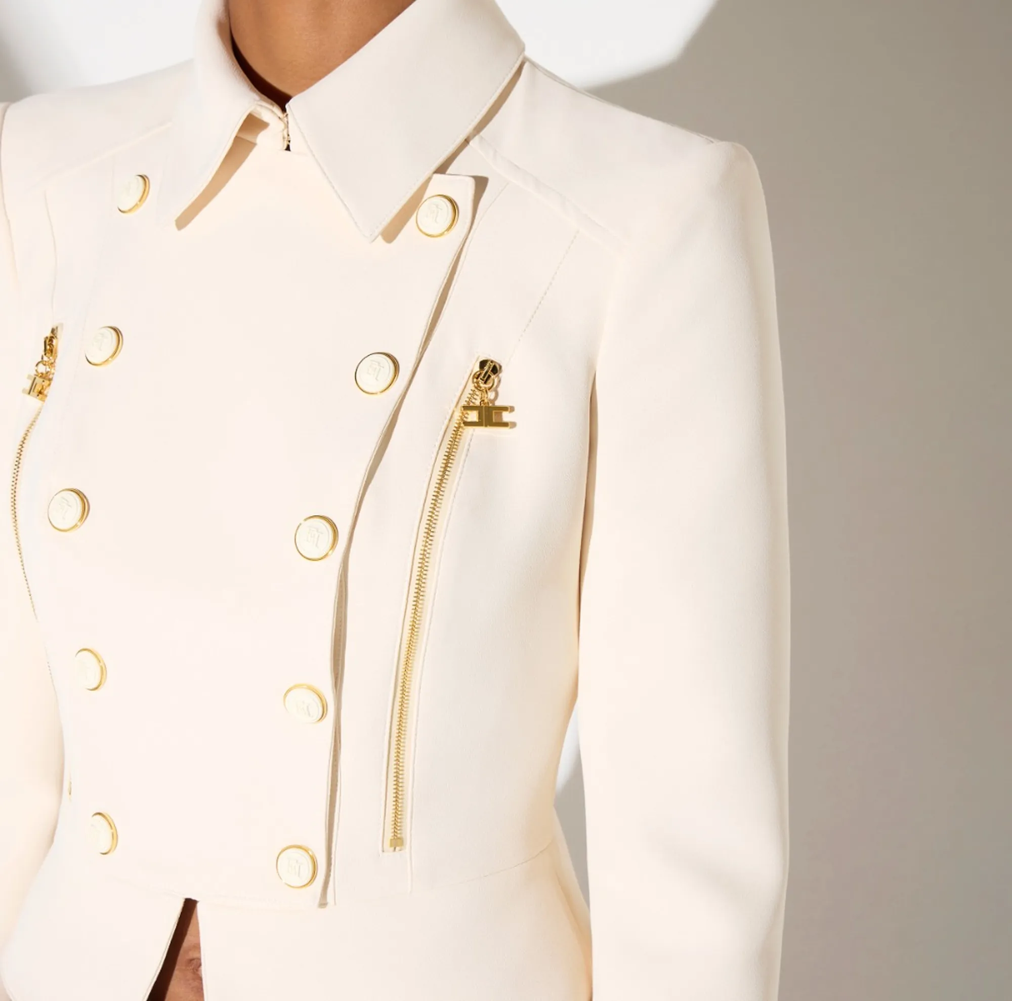 Elisabetta Franchi B'Double Stretch Crepe Jacket' Butter Gi26966E2 188347