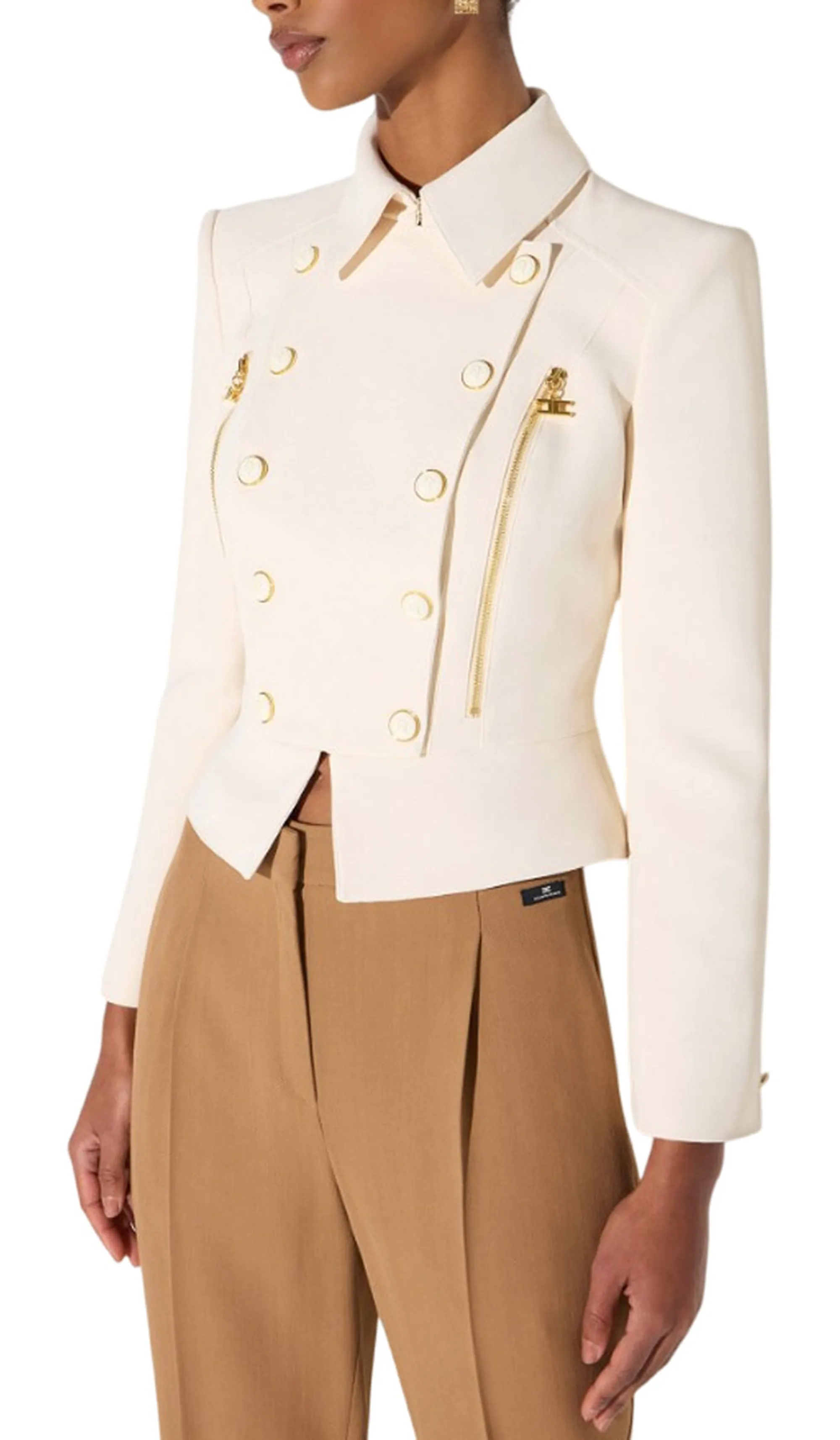Elisabetta Franchi B'Double Stretch Crepe Jacket' Butter Gi26966E2 189012