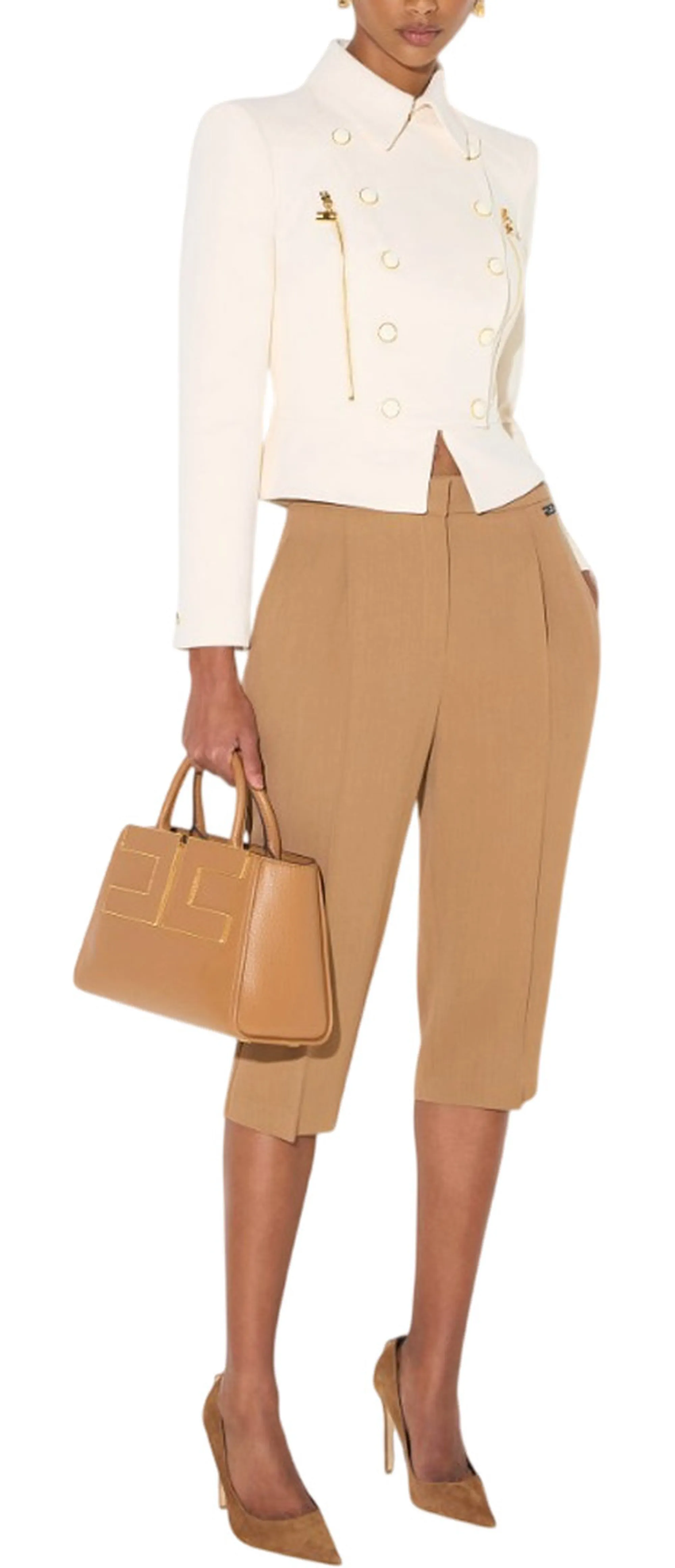 Elisabetta Franchi B'Double Stretch Crepe Jacket' Butter Gi26966E2 189014