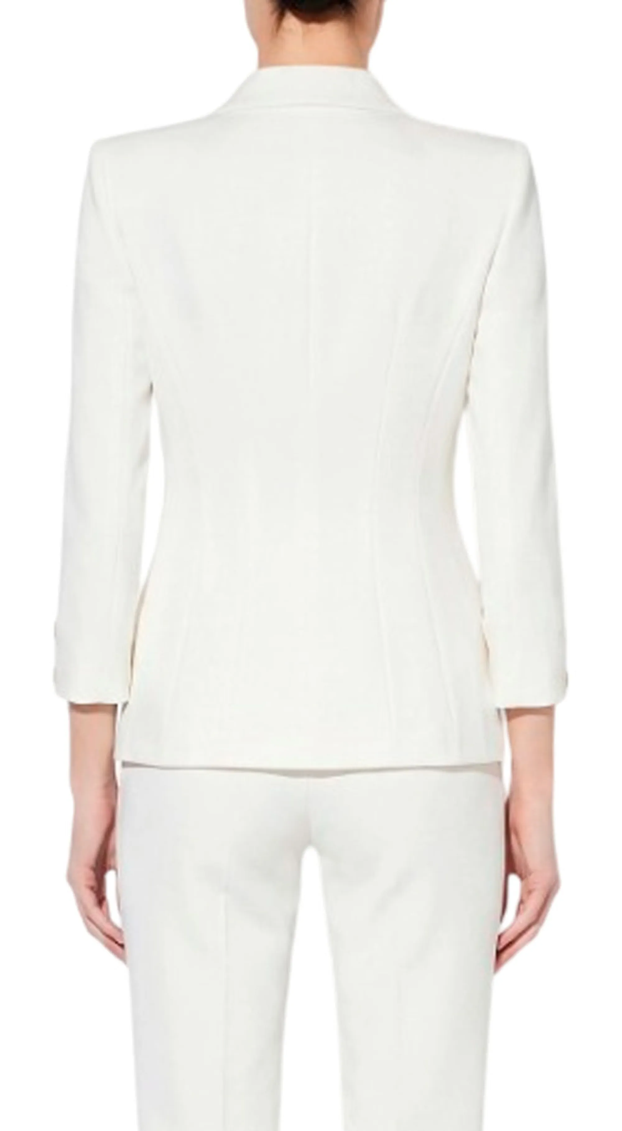 Elisabetta Franchi B'Double Stretch Crepe Jacket With Jewel Logo' Ivory Gi26866E2 185157