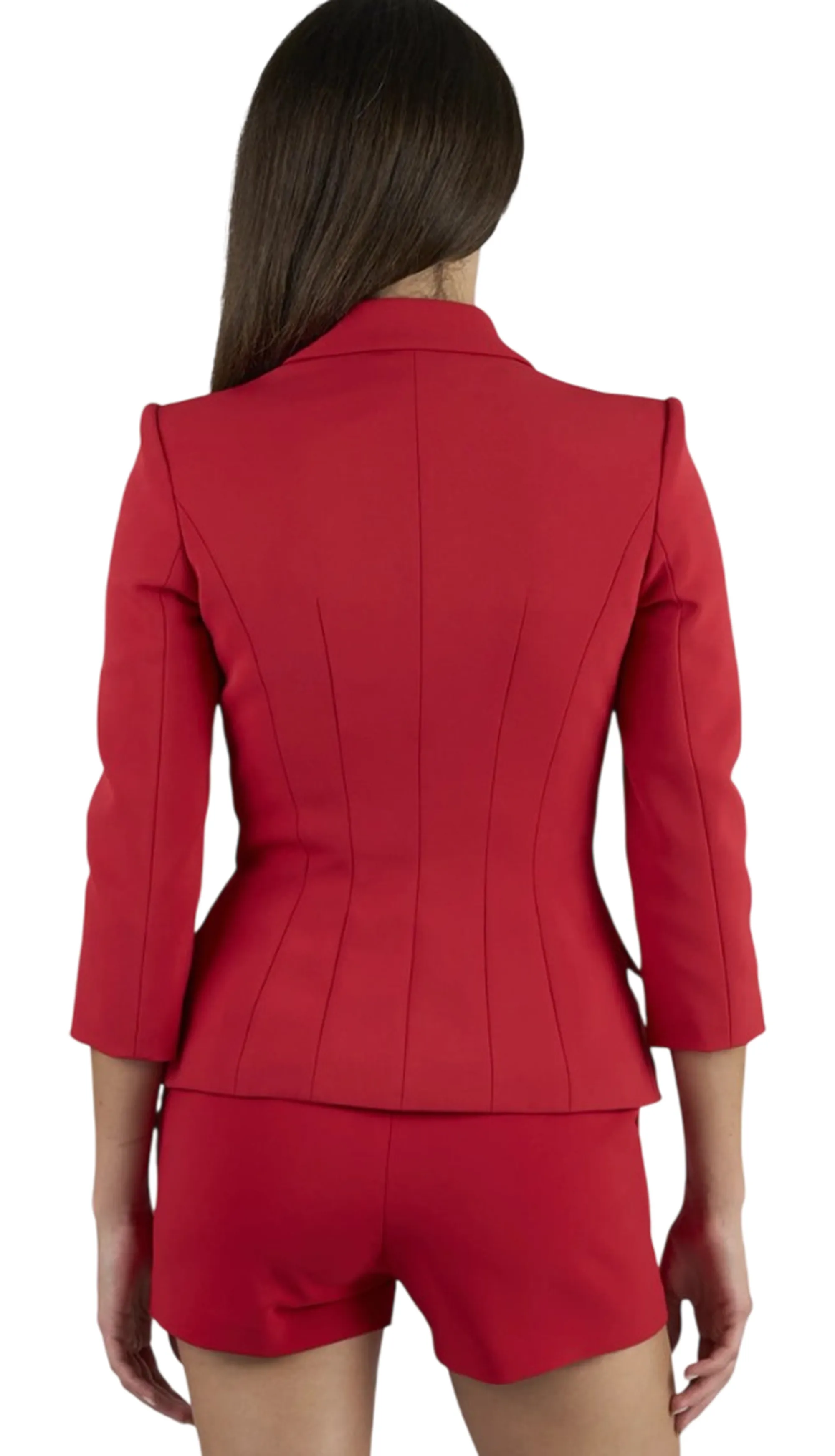 Elisabetta Franchi B'Double Stretch Crepe Jacket With Jewel Logo' Red Gi26866E2 194054