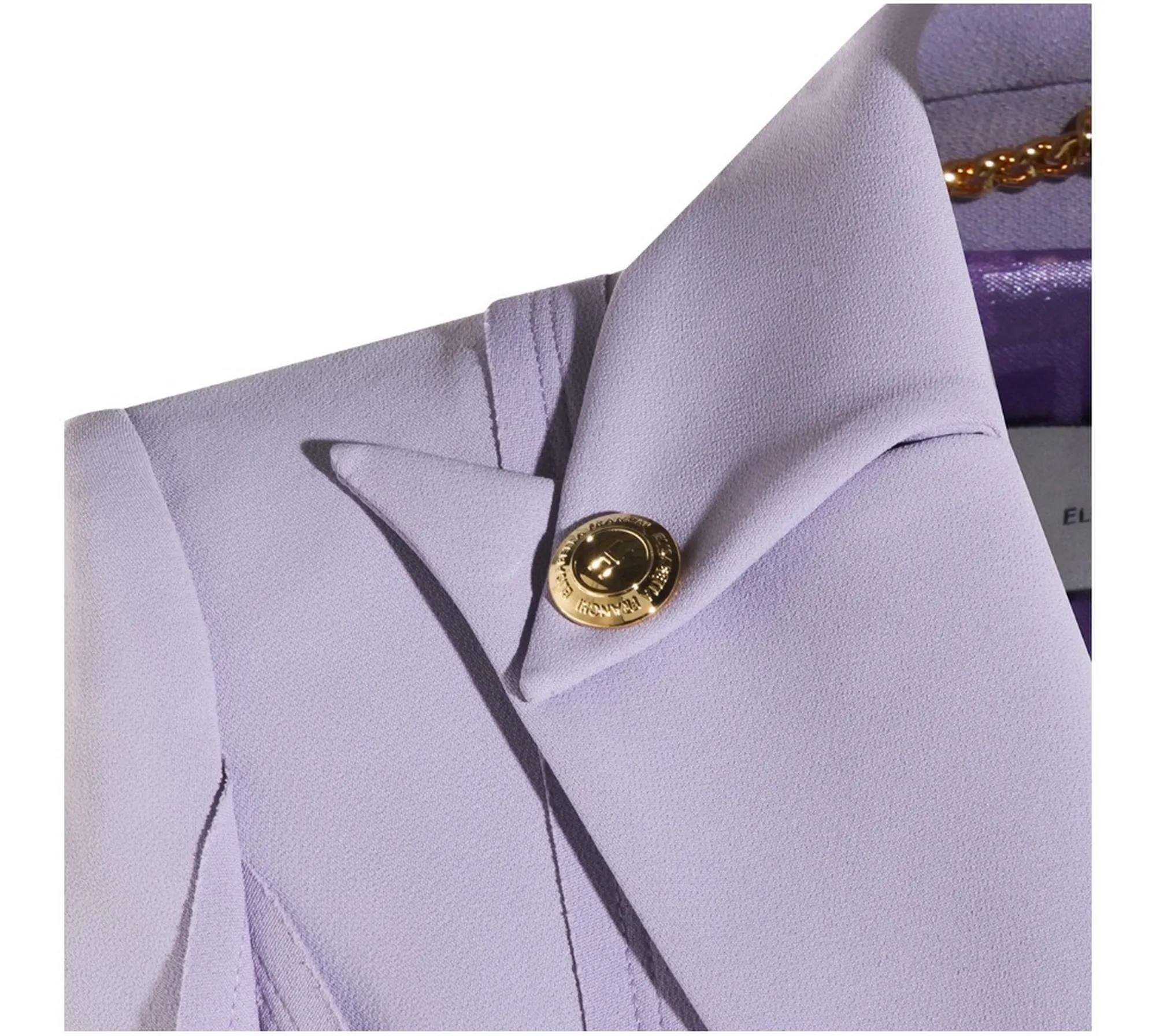 Elisabetta Franchi B'Double Stretch Crepe Jacket With Raw-Cut Patterns' Small Gi21861E2 172389