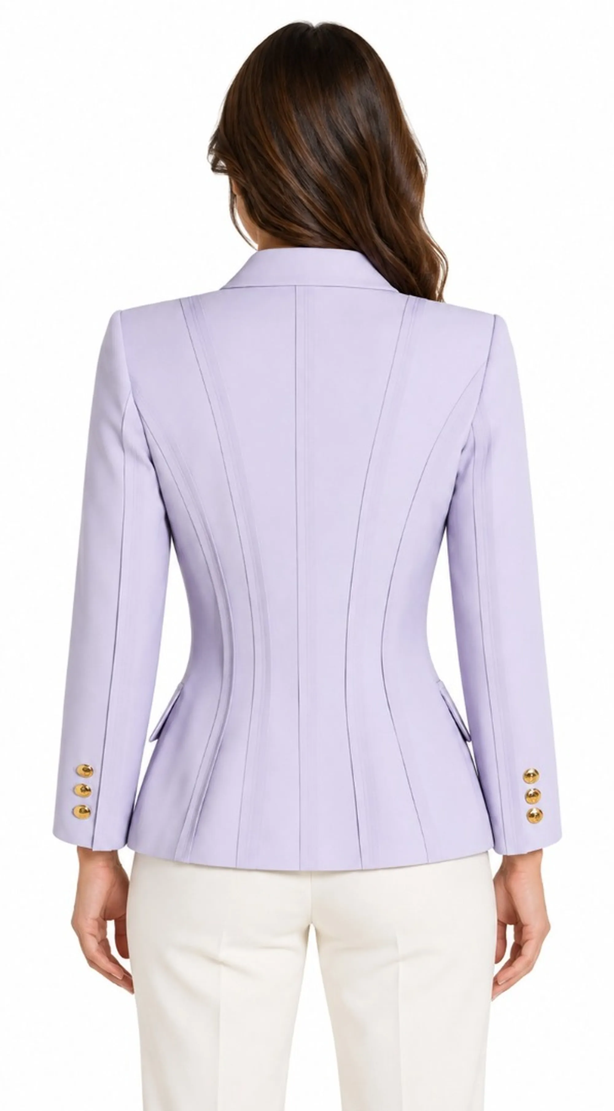 Elisabetta Franchi Giacca In Doppio Crepe Stretch Con Motivi A Taglio Vivo Lilla Gi21861E2 199999