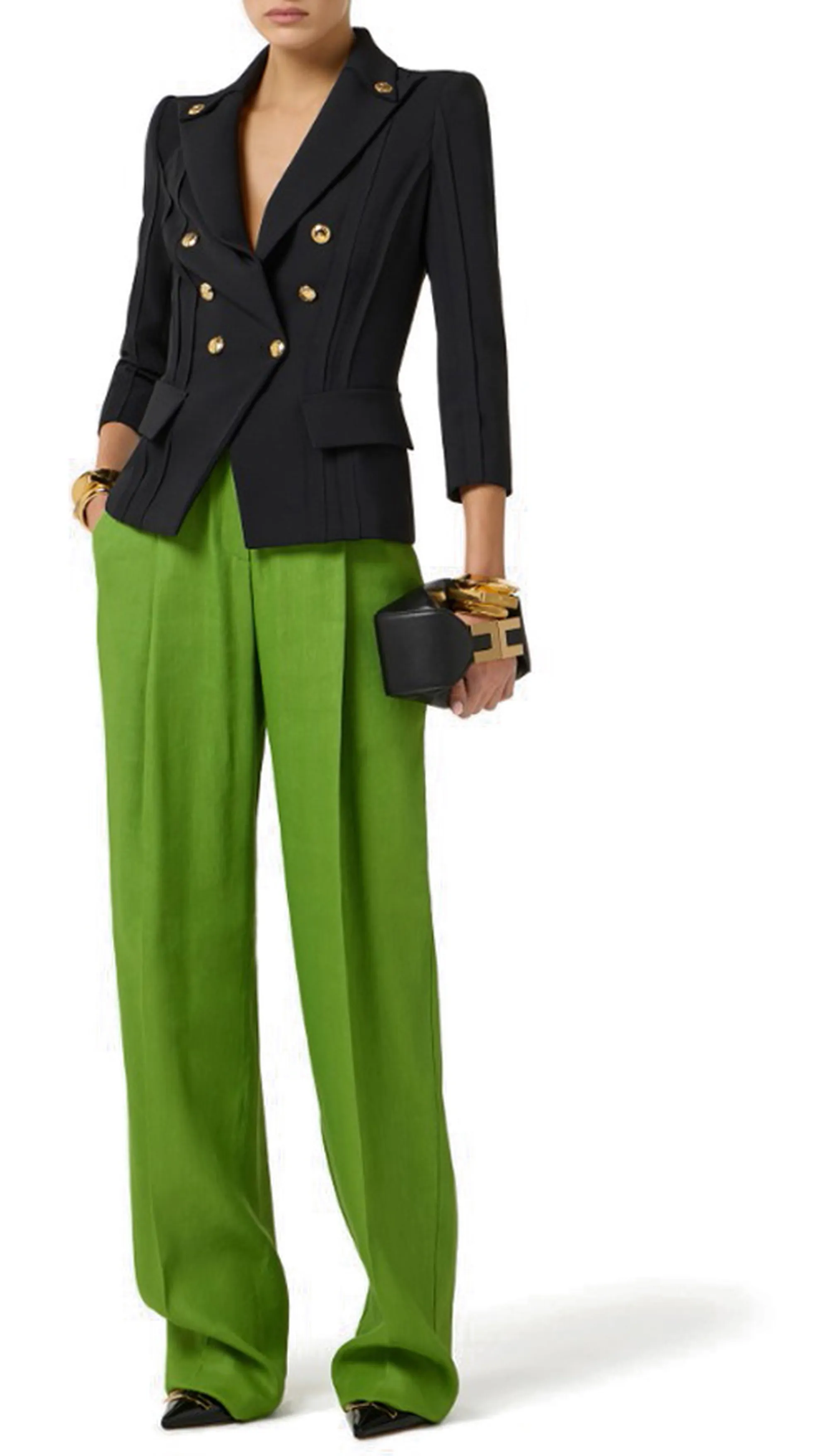 Elisabetta Franchi B'Double Stretch Crepe Jacket With Raw-Cut Patterns' Black Gi21861E2 178186