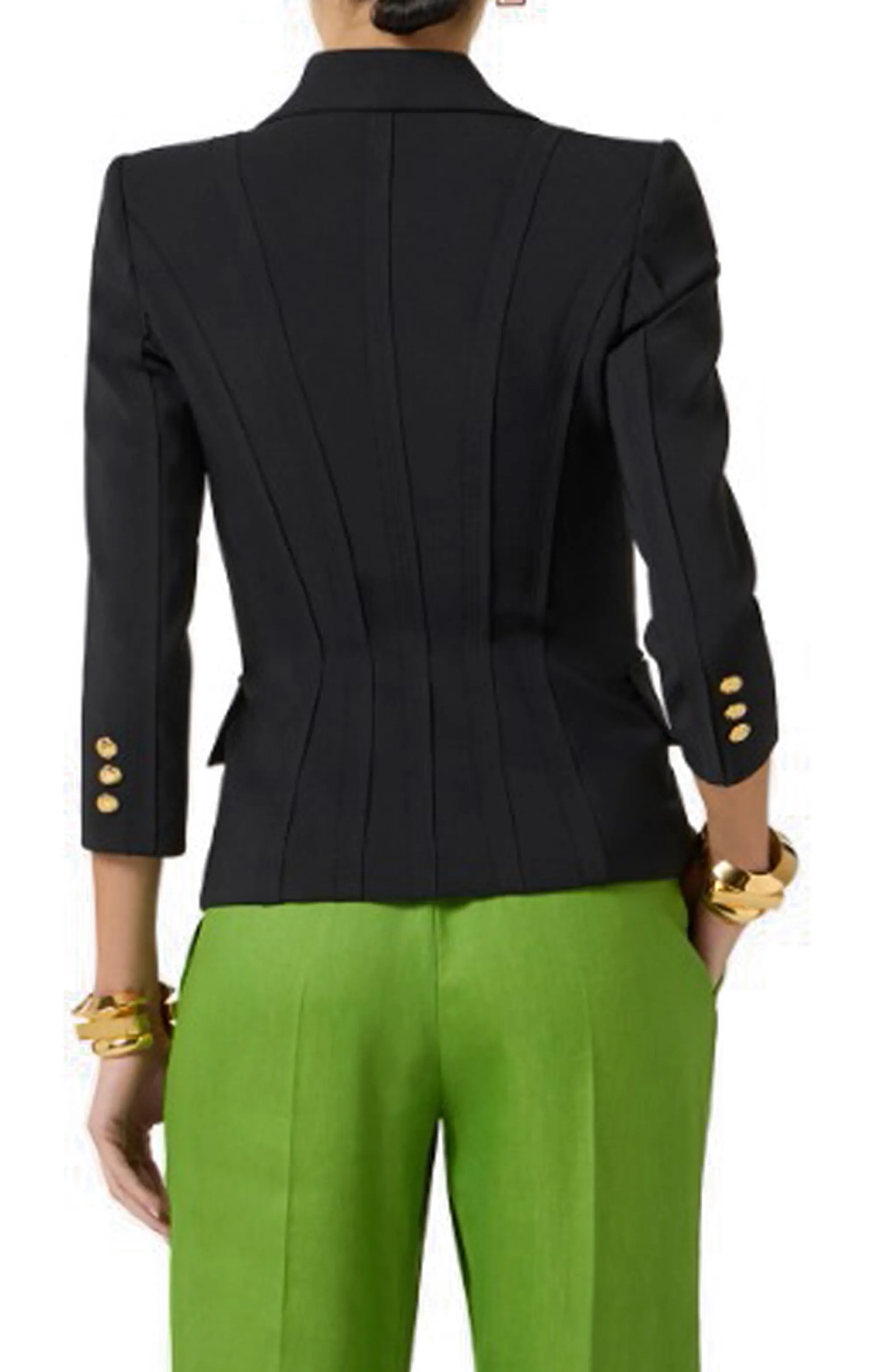Elisabetta Franchi B'Double Stretch Crepe Jacket With Raw-Cut Patterns' Black Gi21861E2 178187