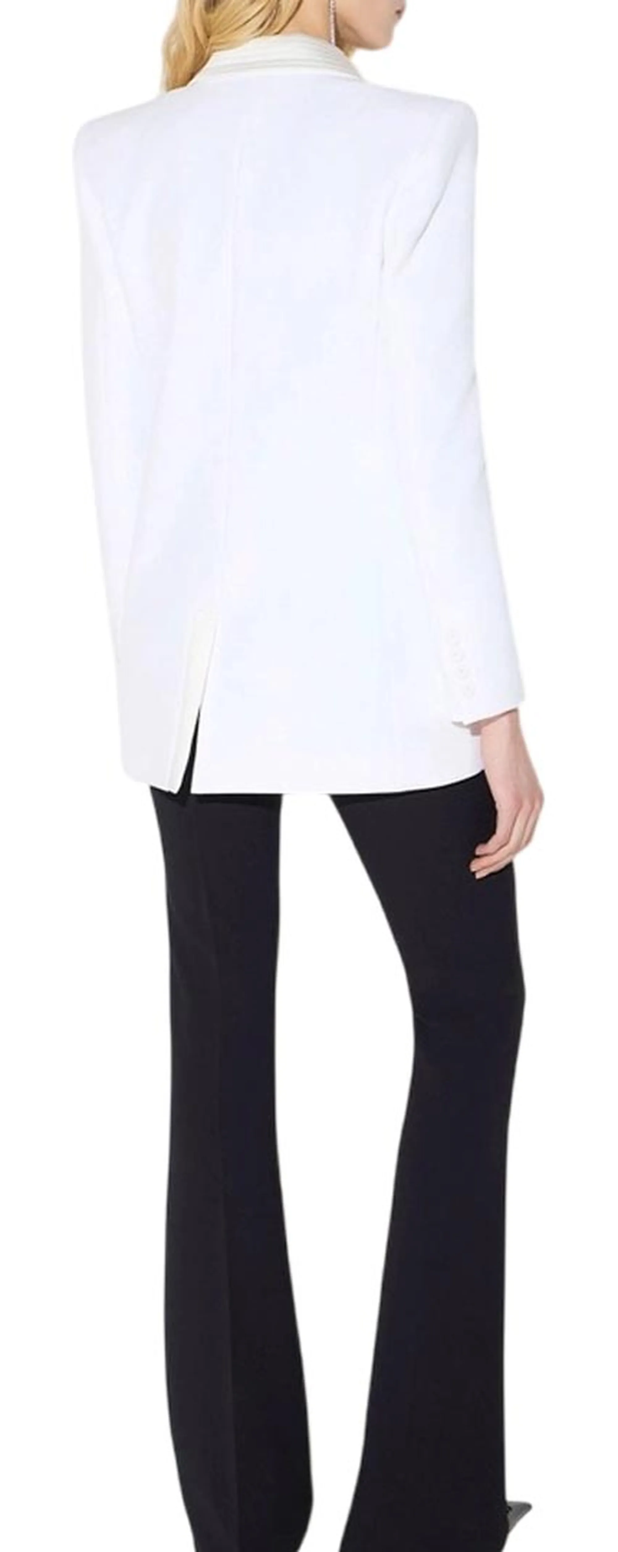 Elisabetta Franchi Giacca In Tessuto Crepe E Raso Doppio Strato Avorio Gi26366E2 196906