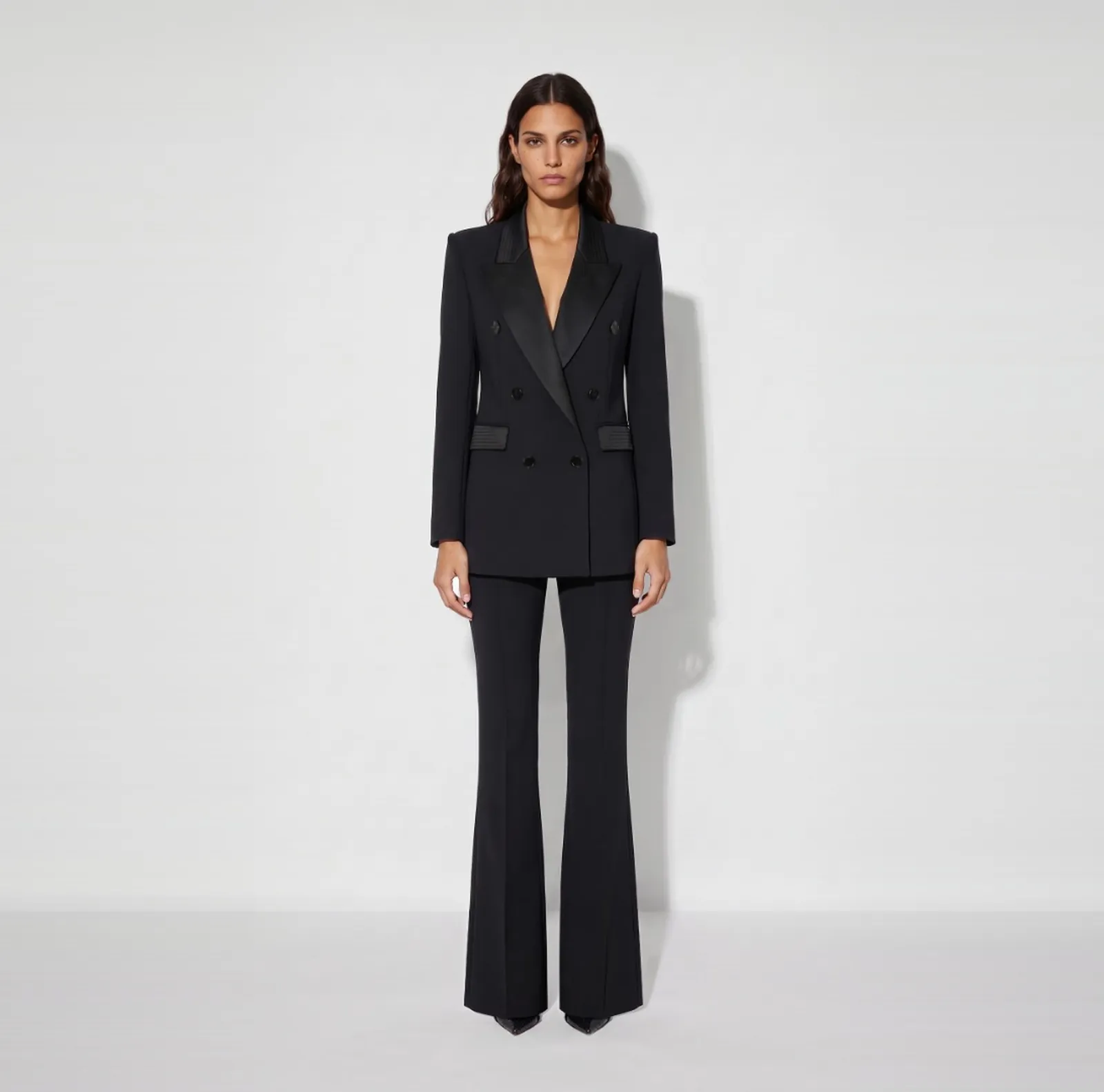 Elisabetta Franchi Giacca In Tessuto Crepe E Raso Doppio Strato Nero Gi26366E2 200372