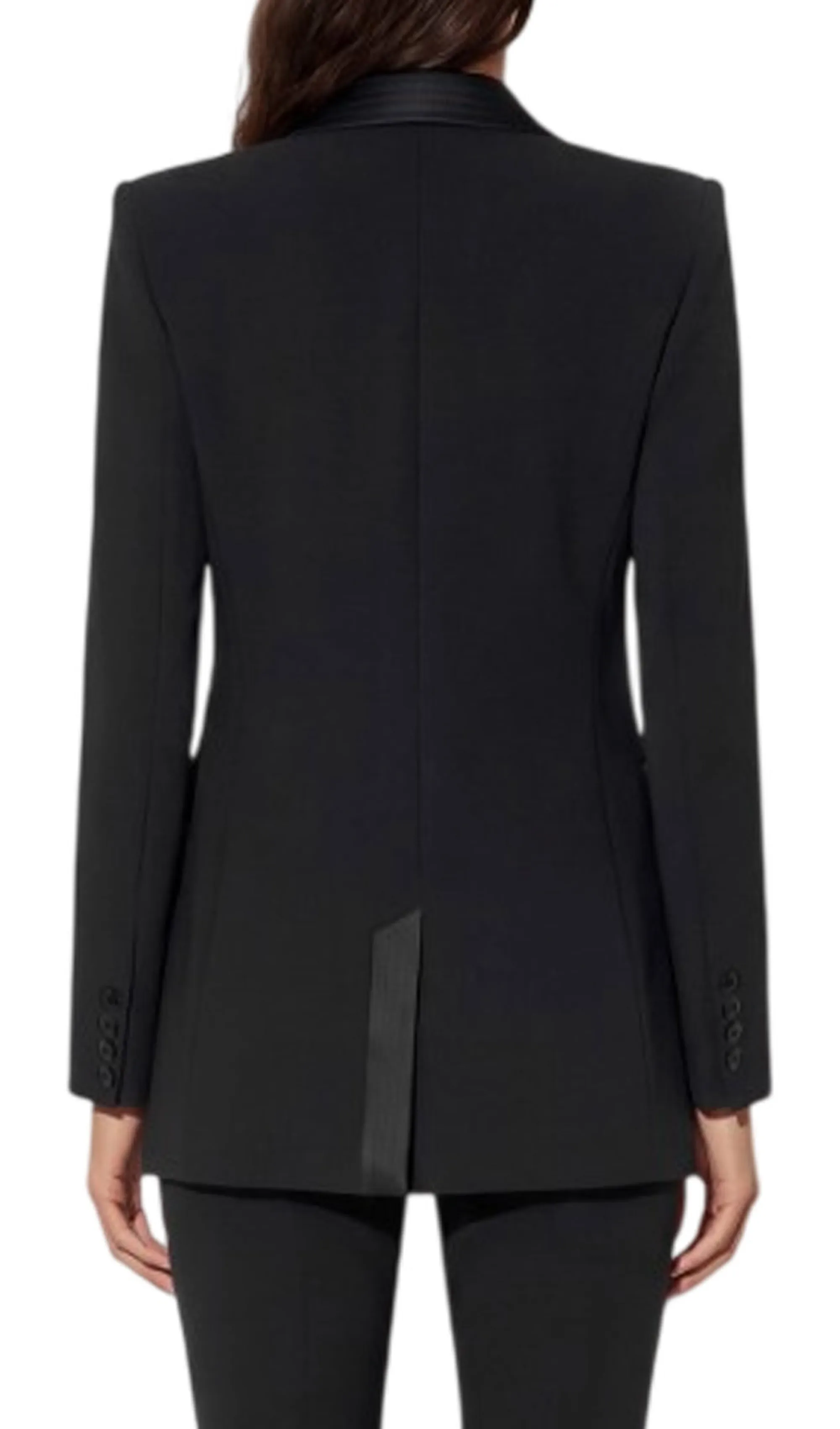 Elisabetta Franchi Giacca In Tessuto Crepe E Raso Doppio Strato Nero Gi26366E2 200811