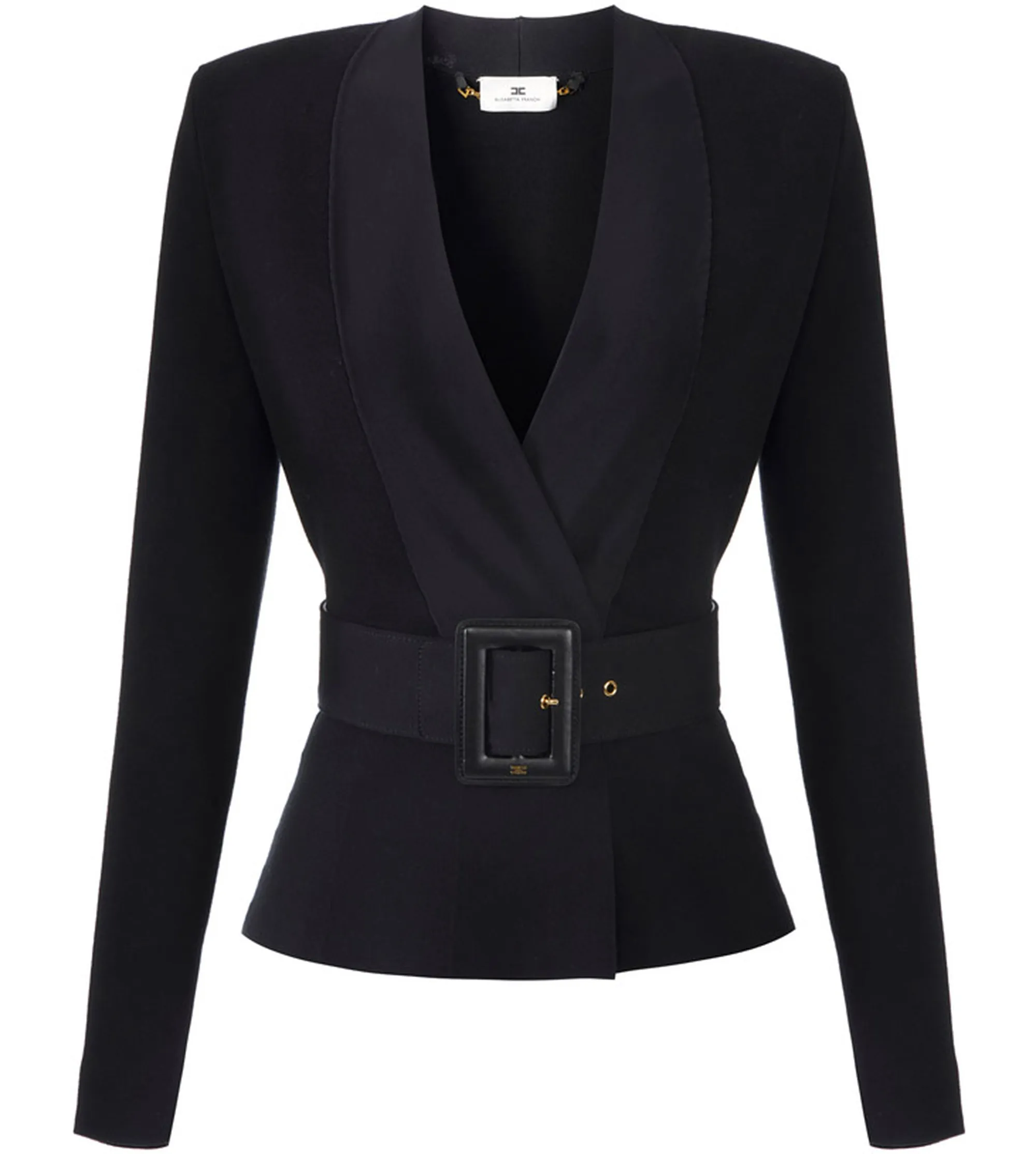 Elisabetta Franchi B'Knitted Jacket With Belt' Black Mk48S57E2 159939