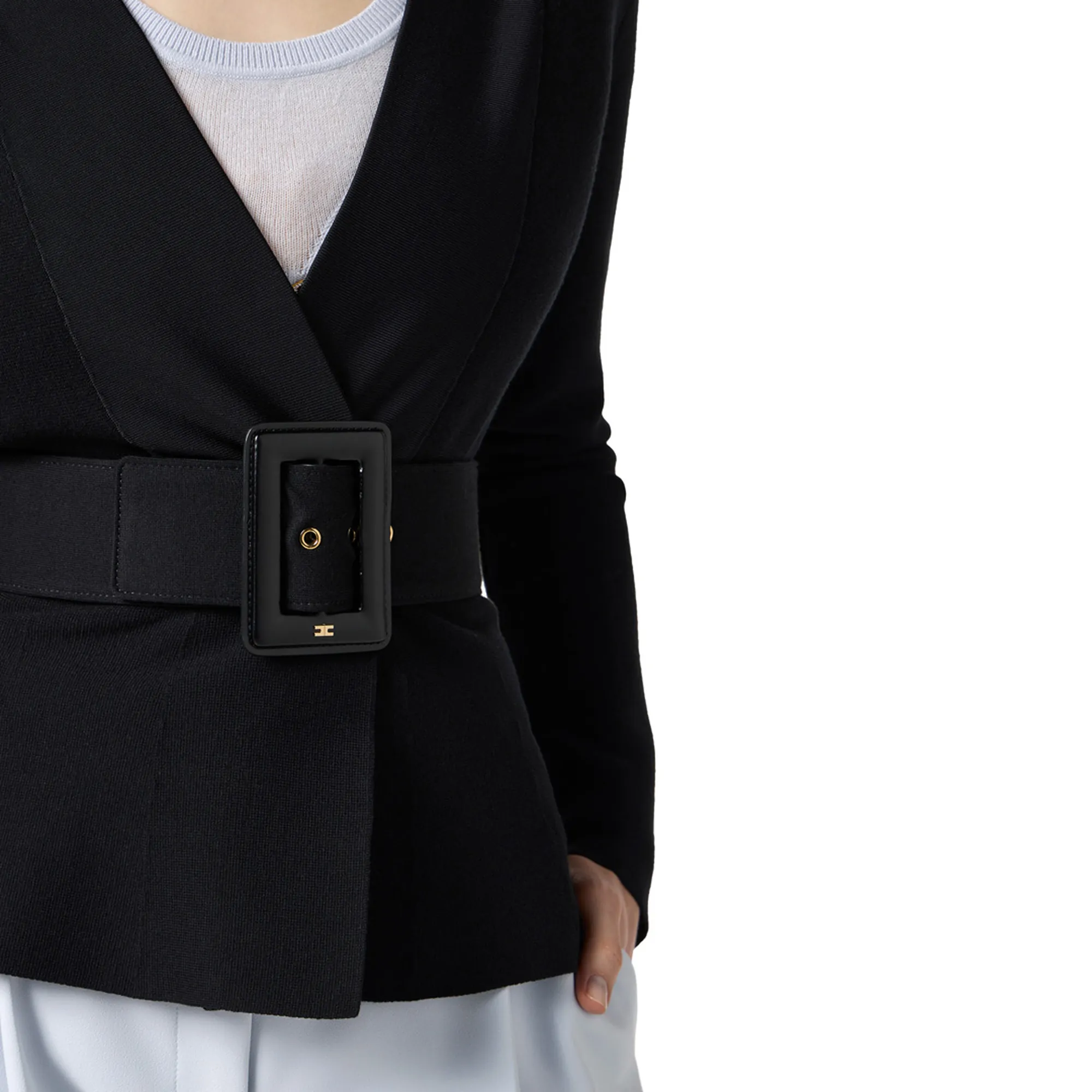 Elisabetta Franchi B'Knitted Jacket With Belt' Black Mk48S57E2 159943