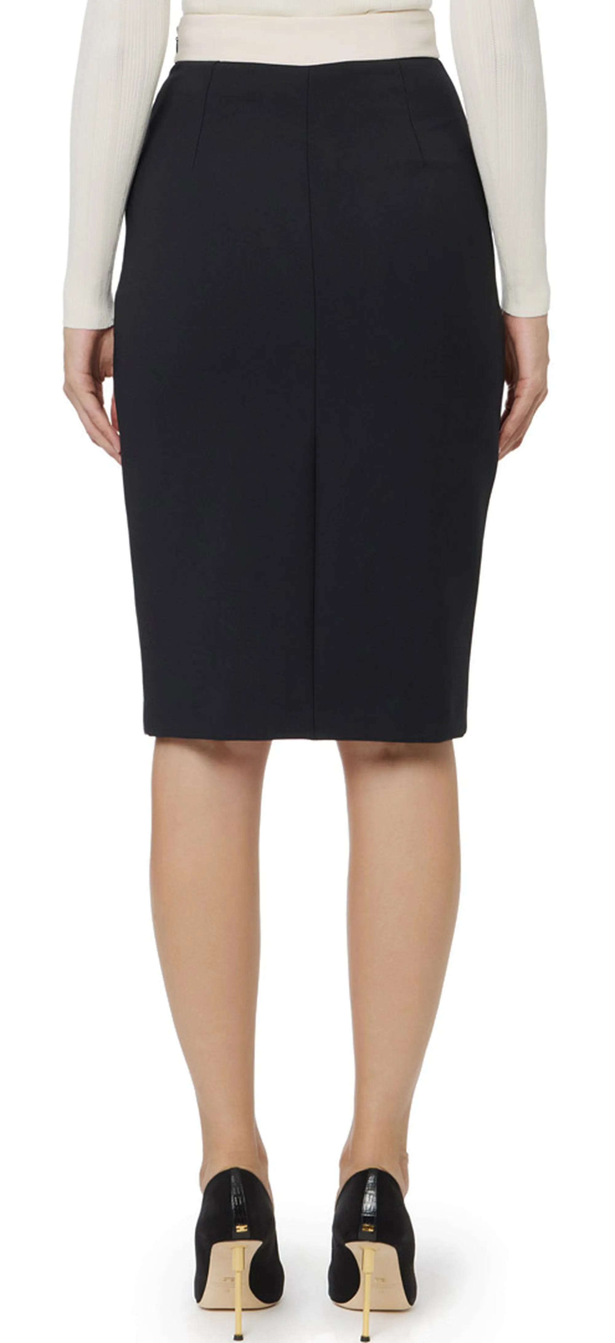 Elisabetta Franchi Gonna Color Block In Doppio Crepe Stretch Got0156E2 153651