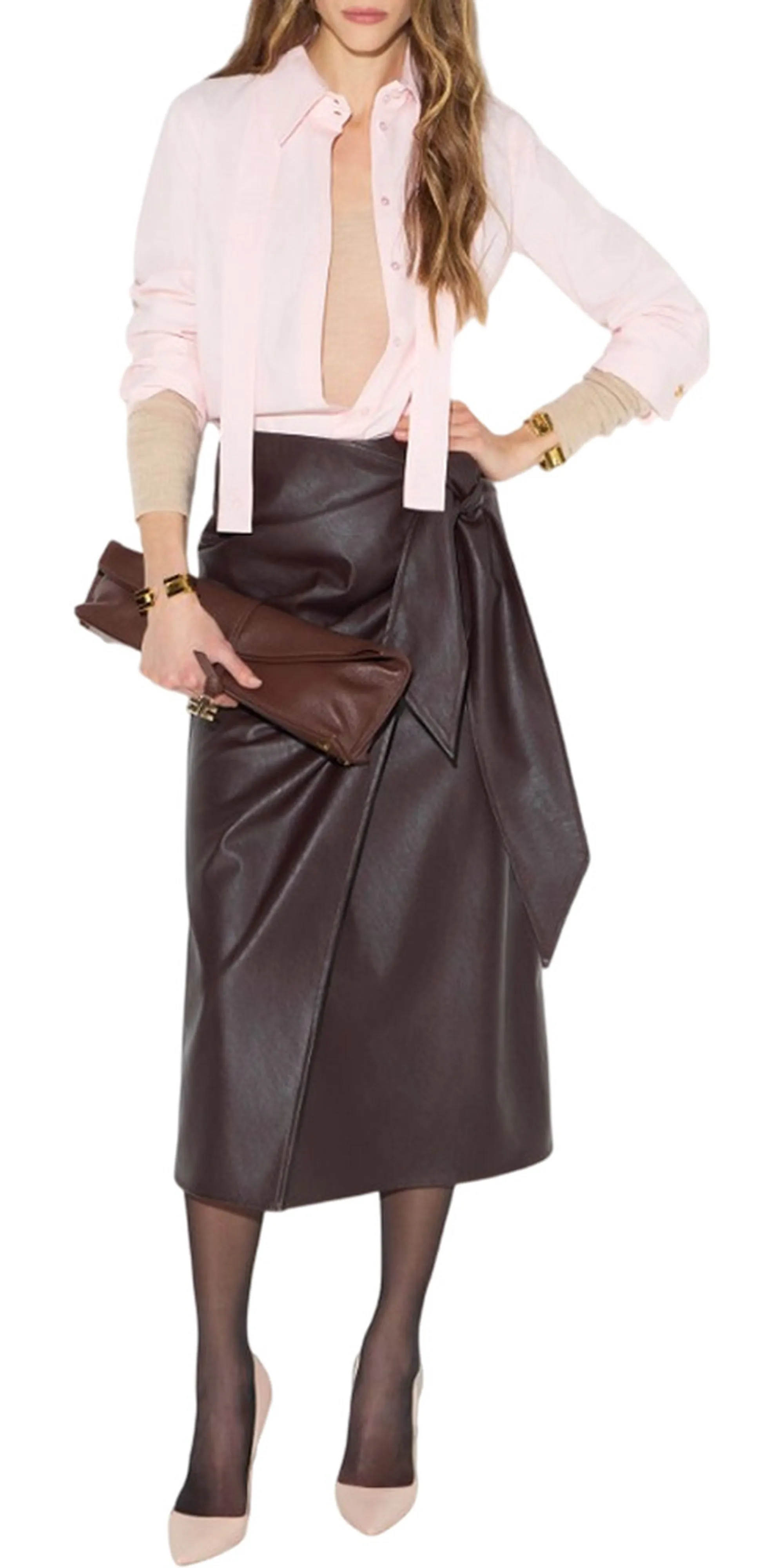 Elisabetta Franchi B'Skirt With Satin' Chocolate Go21866E2 185144