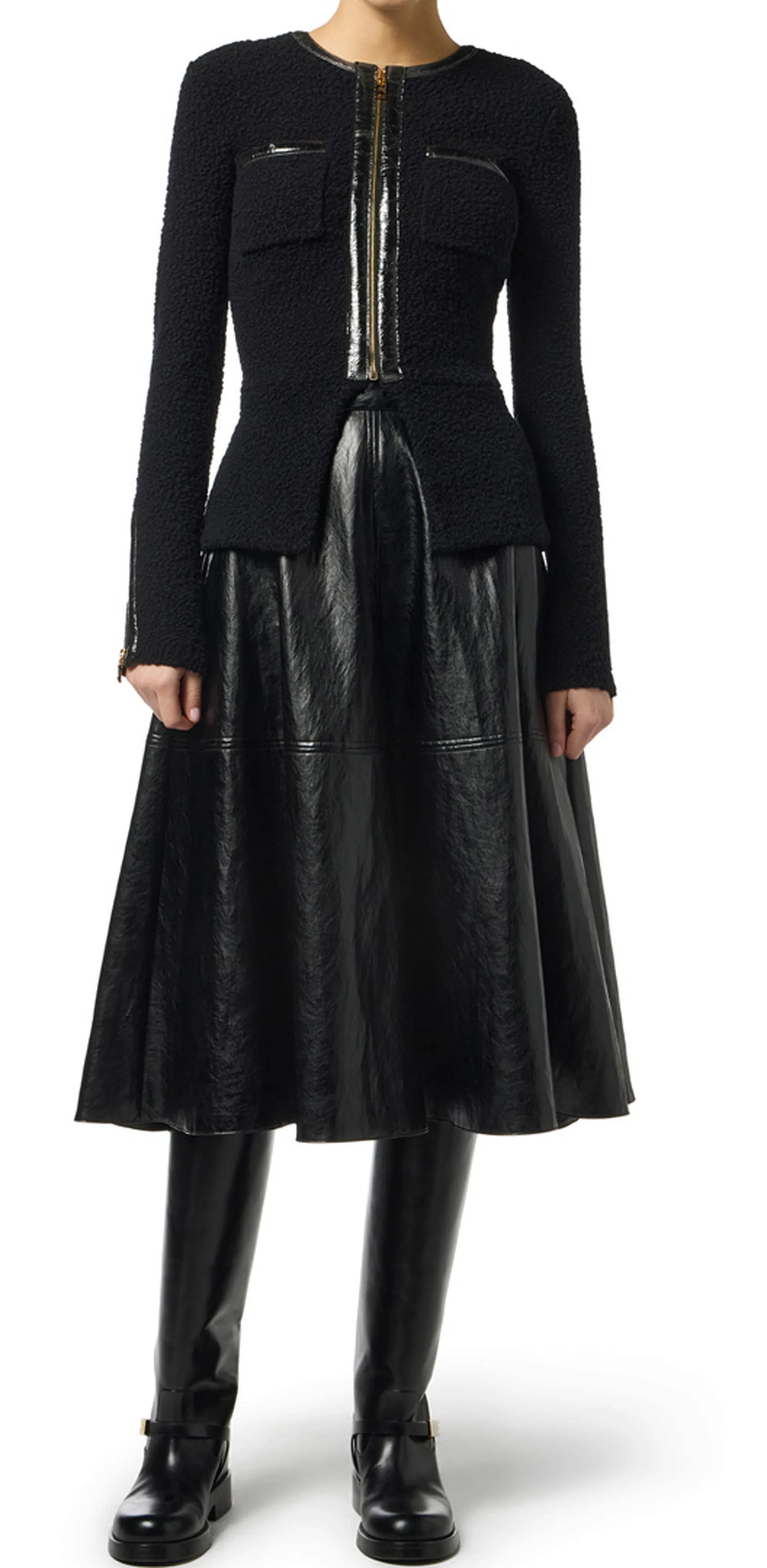 Elisabetta Franchi Gonna In Craquele Con Dettagli Logo Go13656E2 153656