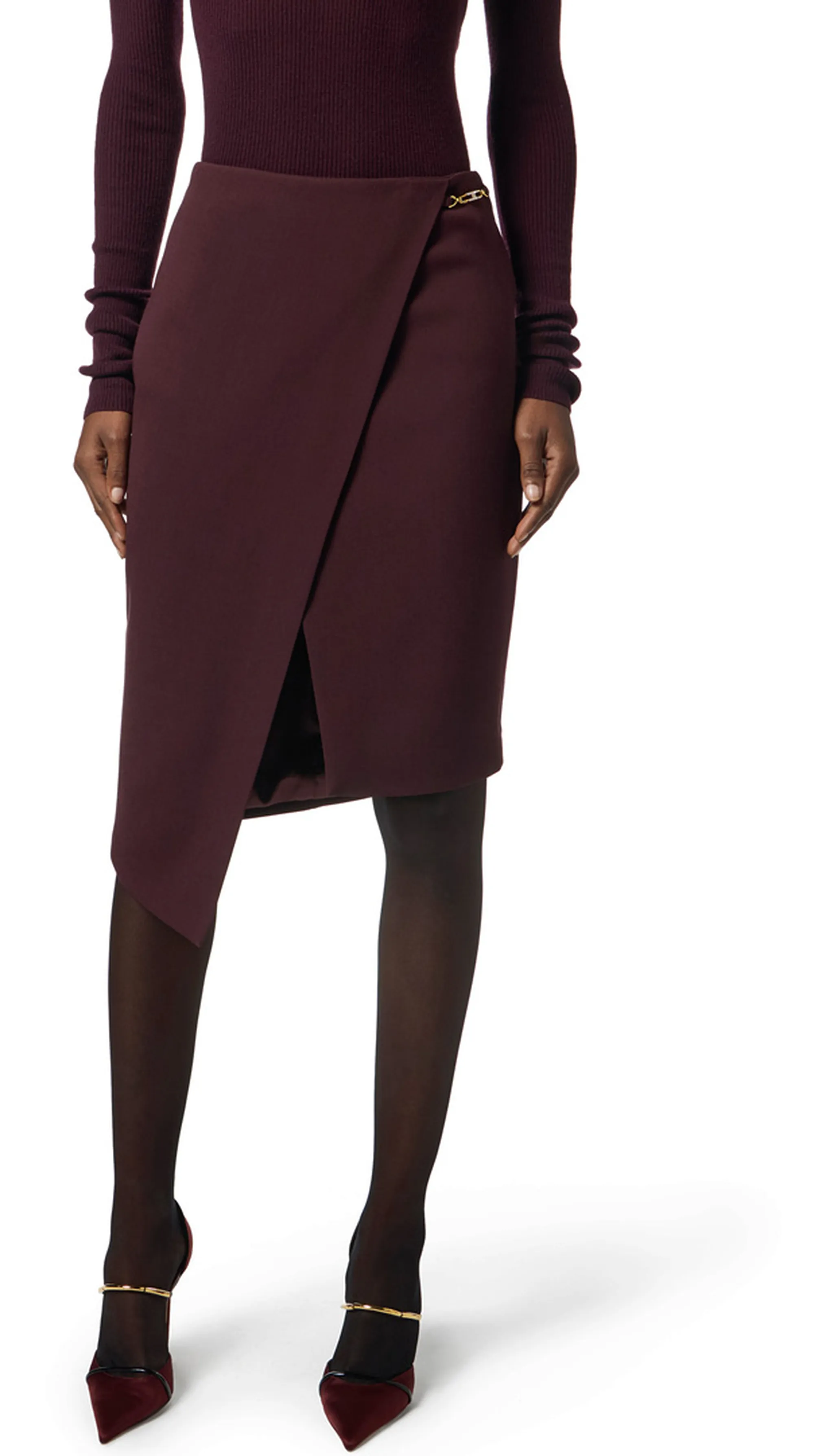 Elisabetta Franchi Gonna In Crepe Con Dettaglio Gioiello Go13556E2 153664