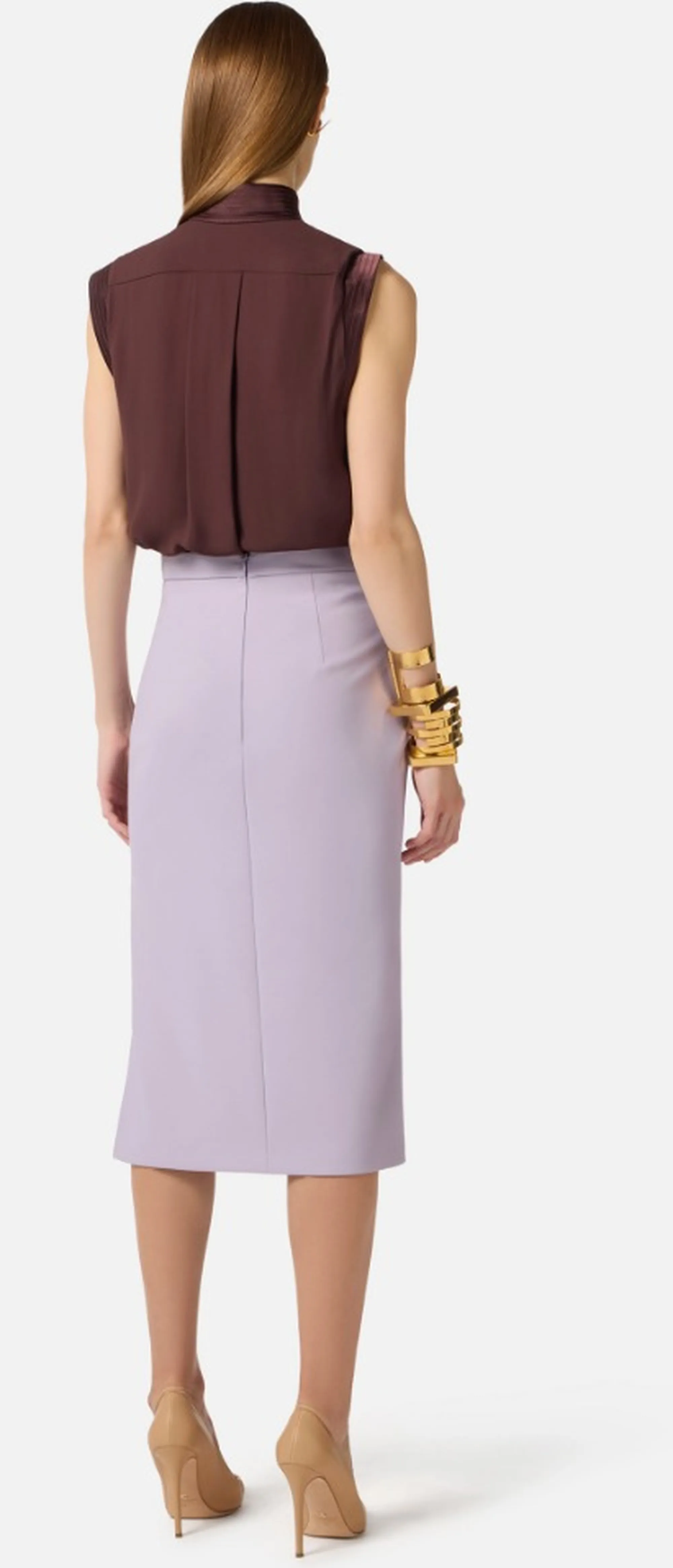 Elisabetta Franchi B'Lightweight Crepe Skirt With Jewel Plaque' Small Go16861E2 172411