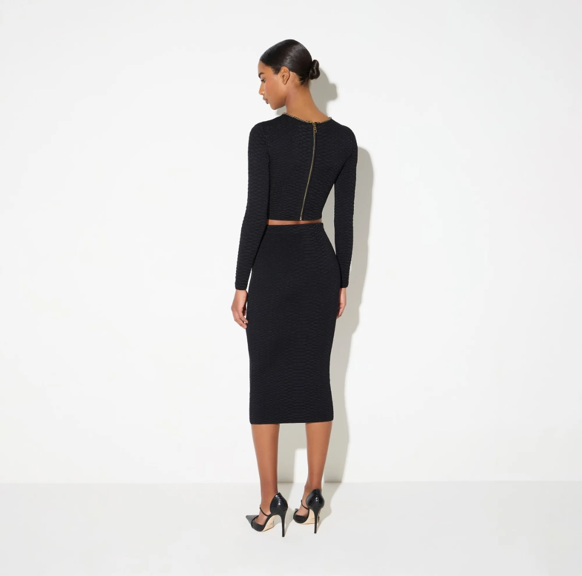 Elisabetta Franchi B'Snake-Weave Knit Skirt' Black Gk10S67E2 188357