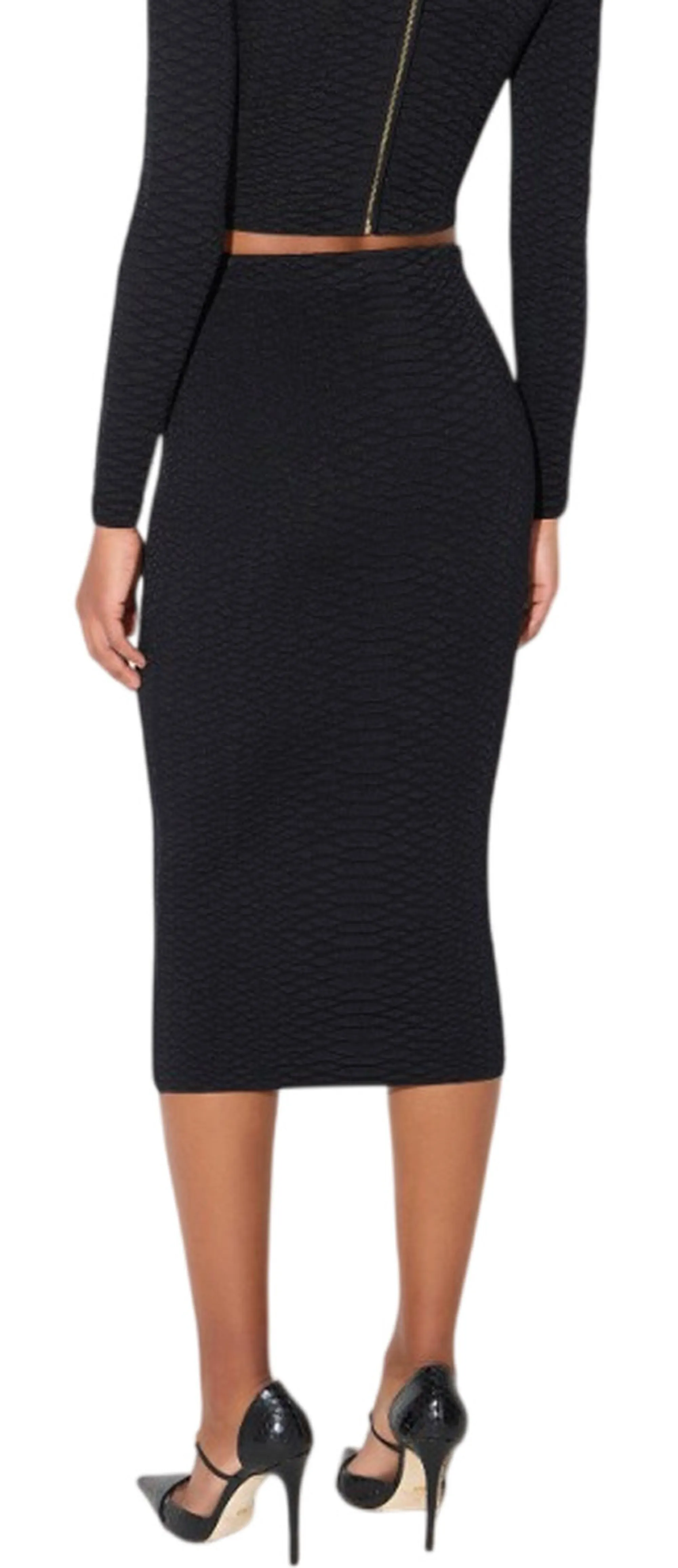 Elisabetta Franchi Gonna In Maglia A Trama Snake Nero Gk10S67E2 189172