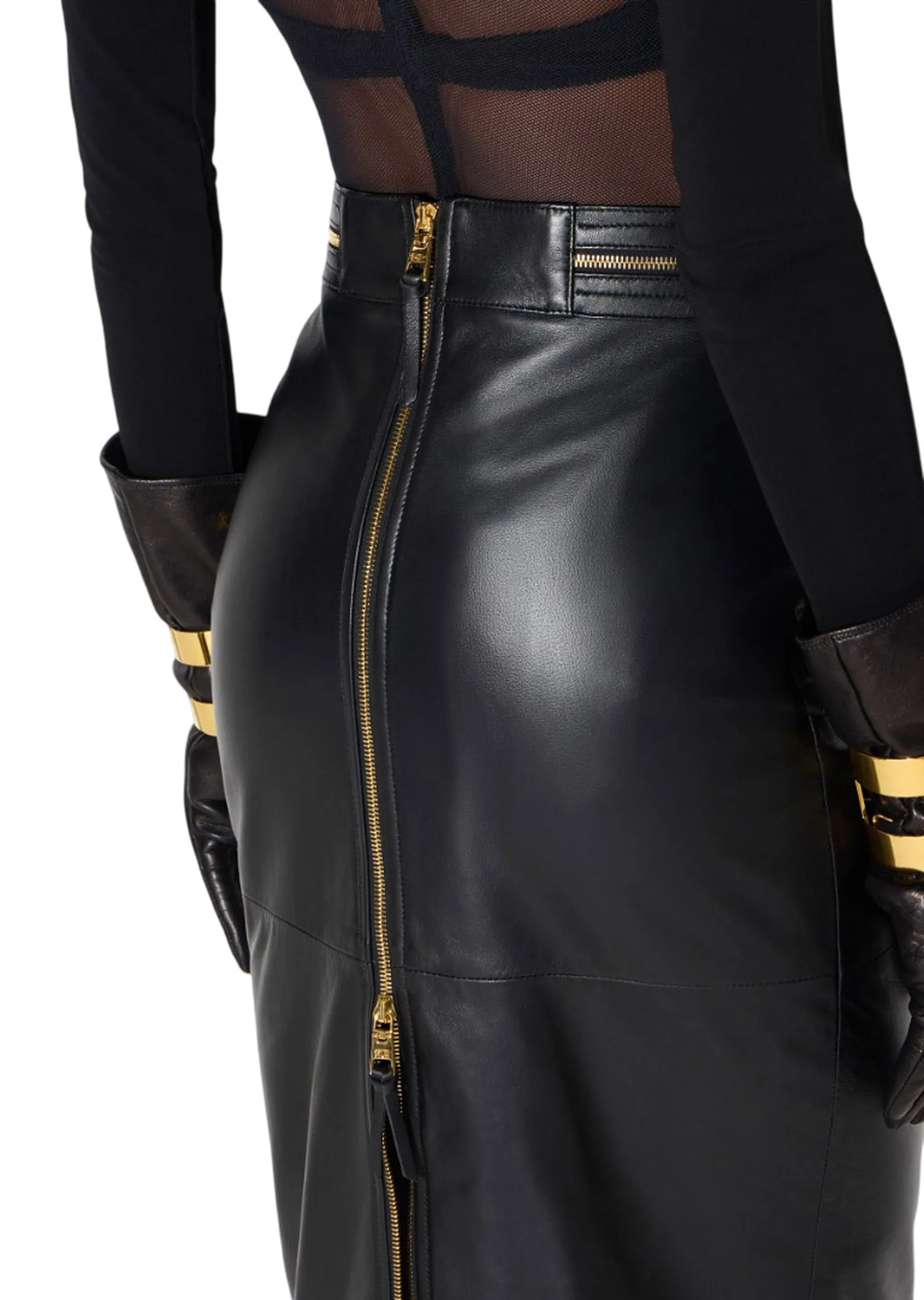 Elisabetta Franchi B'Leather Skirt With Zip' Black Gp01Z66E2 185135