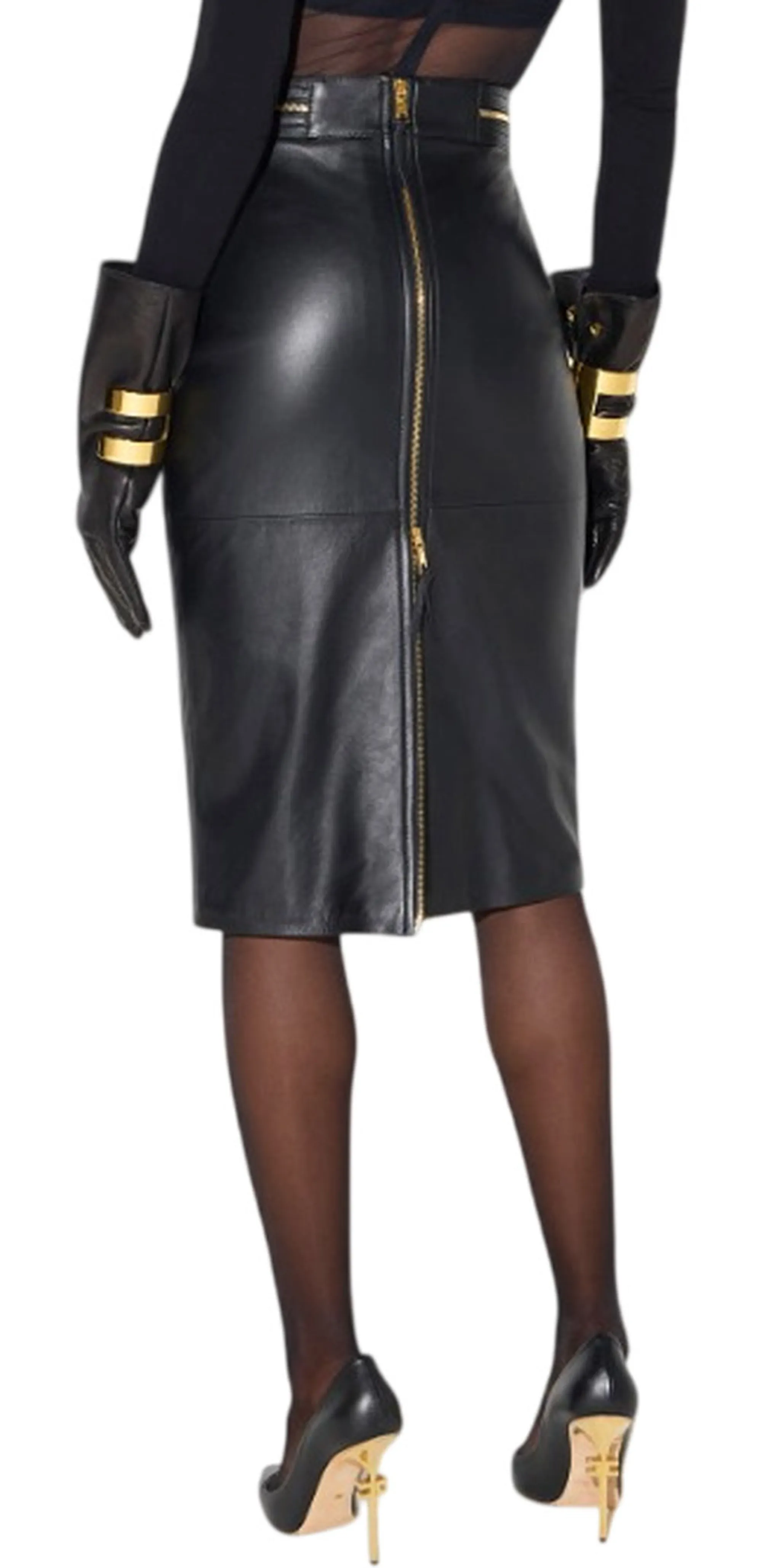 Elisabetta Franchi B'Leather Skirt With Zip' Black Gp01Z66E2 185137