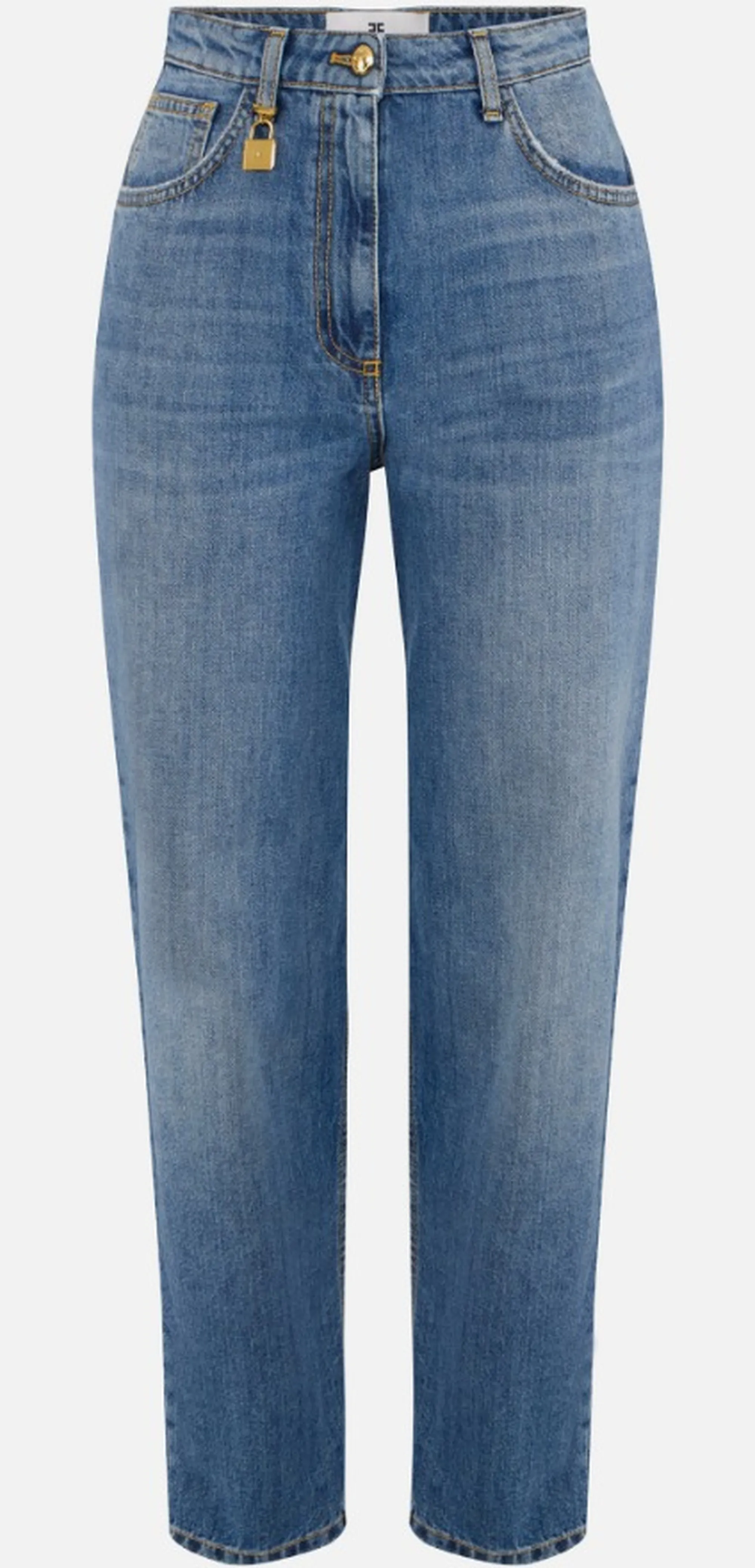 Elisabetta Franchi B'Egg-Shaped Jeans With Jewel Lock ' Denim Pj27D61E2 172313