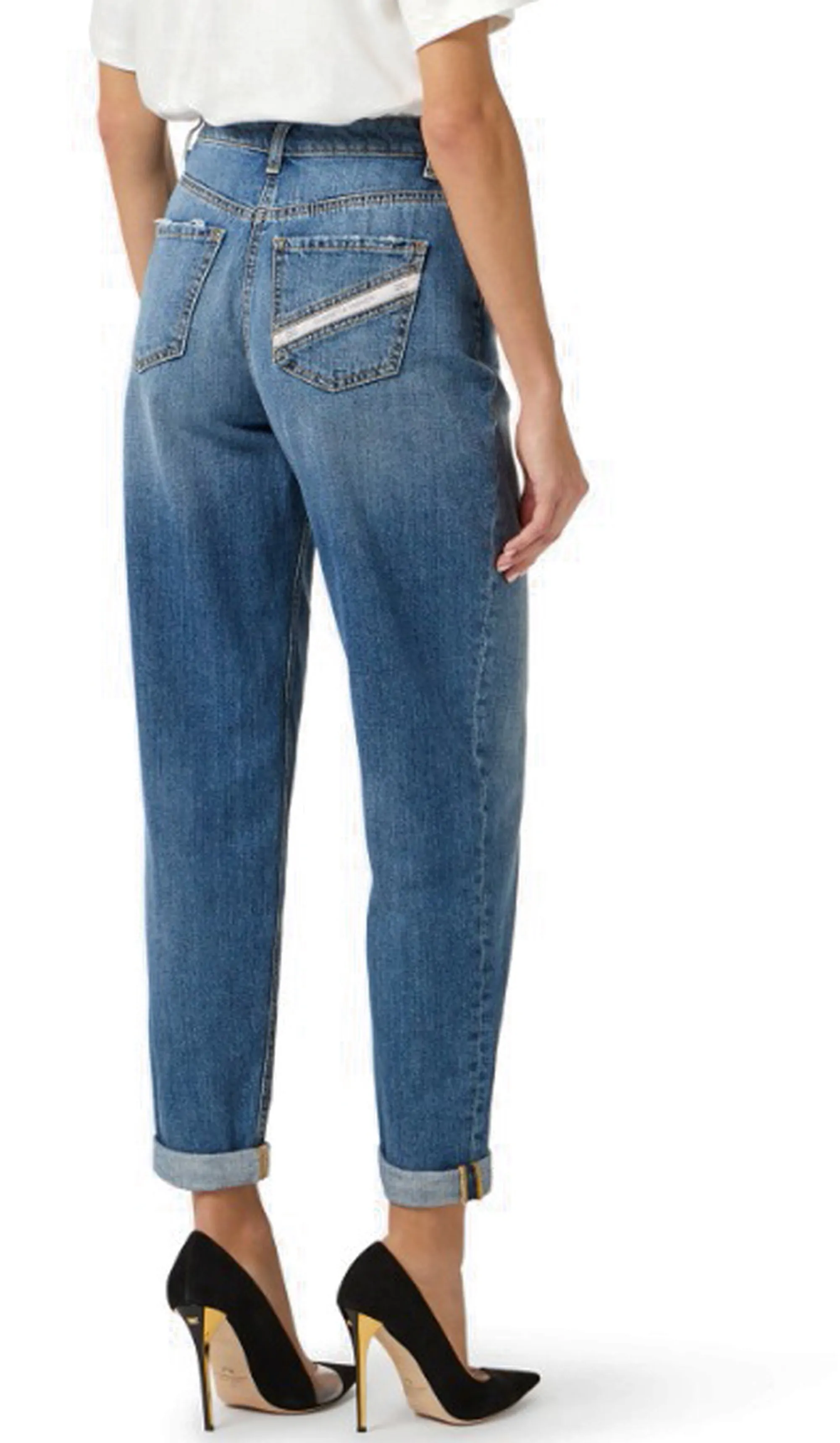 Elisabetta Franchi B'Egg-Shaped Jeans With Jewel Lock ' Denim Pj27D61E2 177787