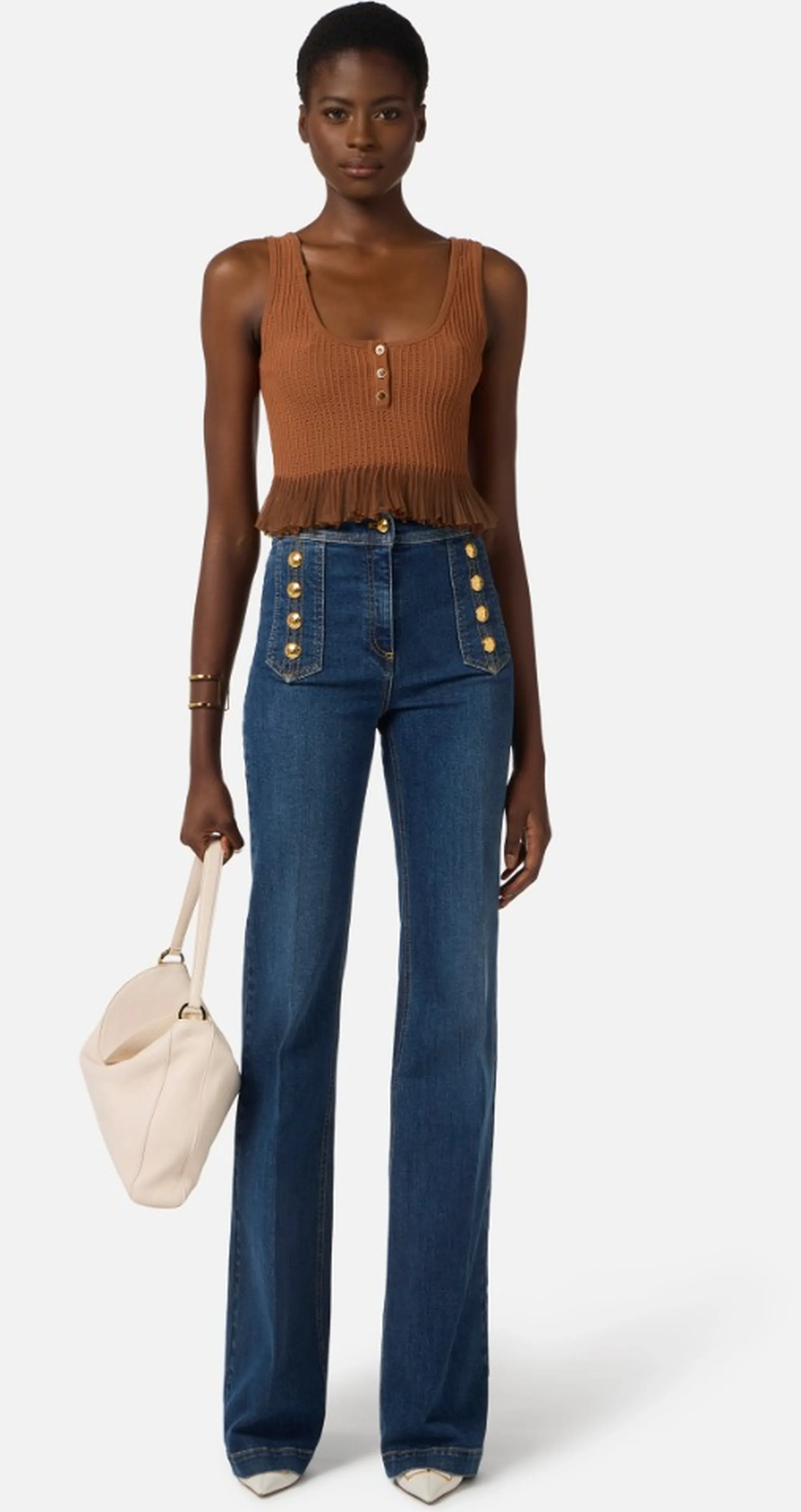 Elisabetta Franchi B'Palazzo Jeans With Buttons' Denim Pj19D61E2 171568