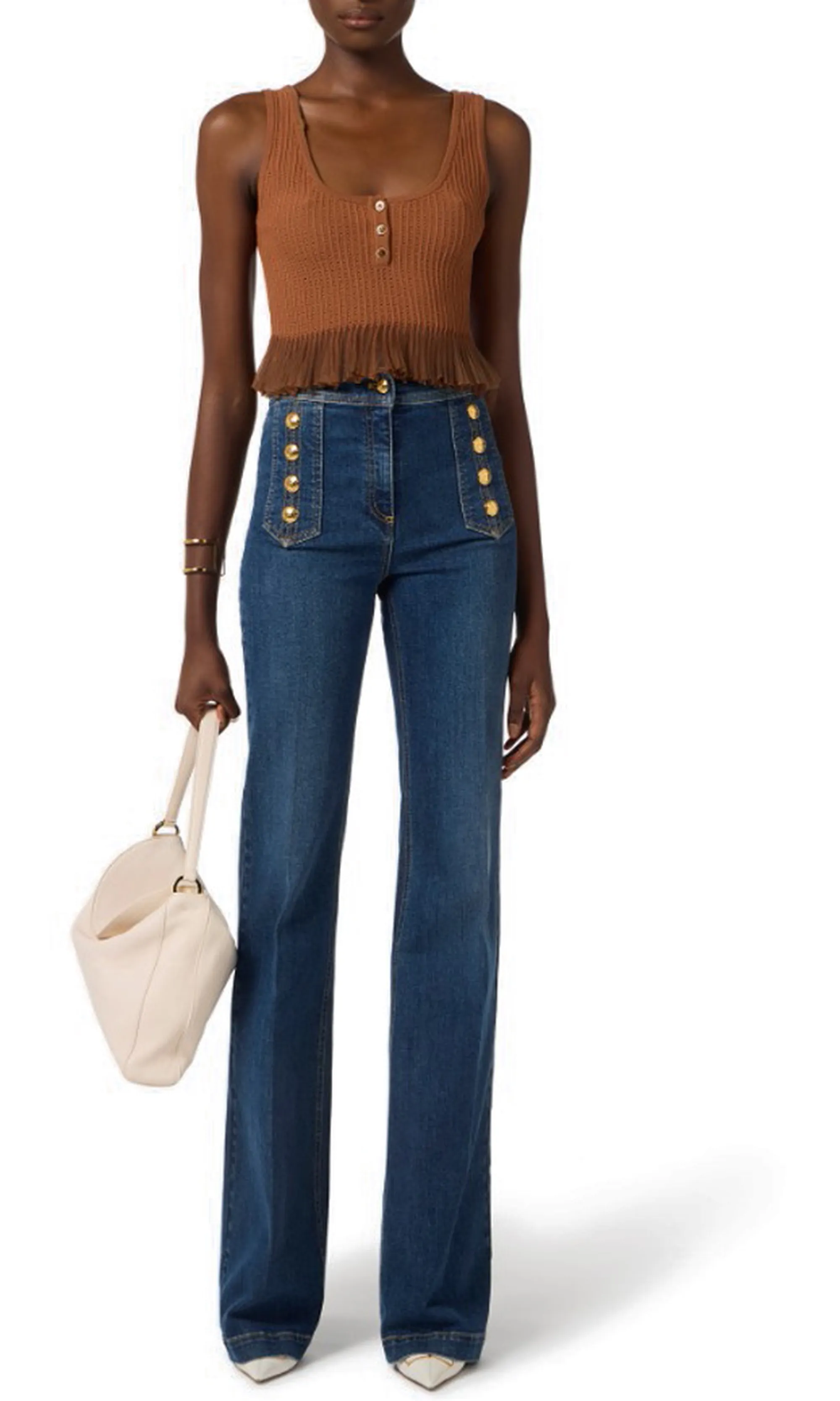 Elisabetta Franchi B'Palazzo Jeans With Buttons' Denim Pj19D61E2 177799