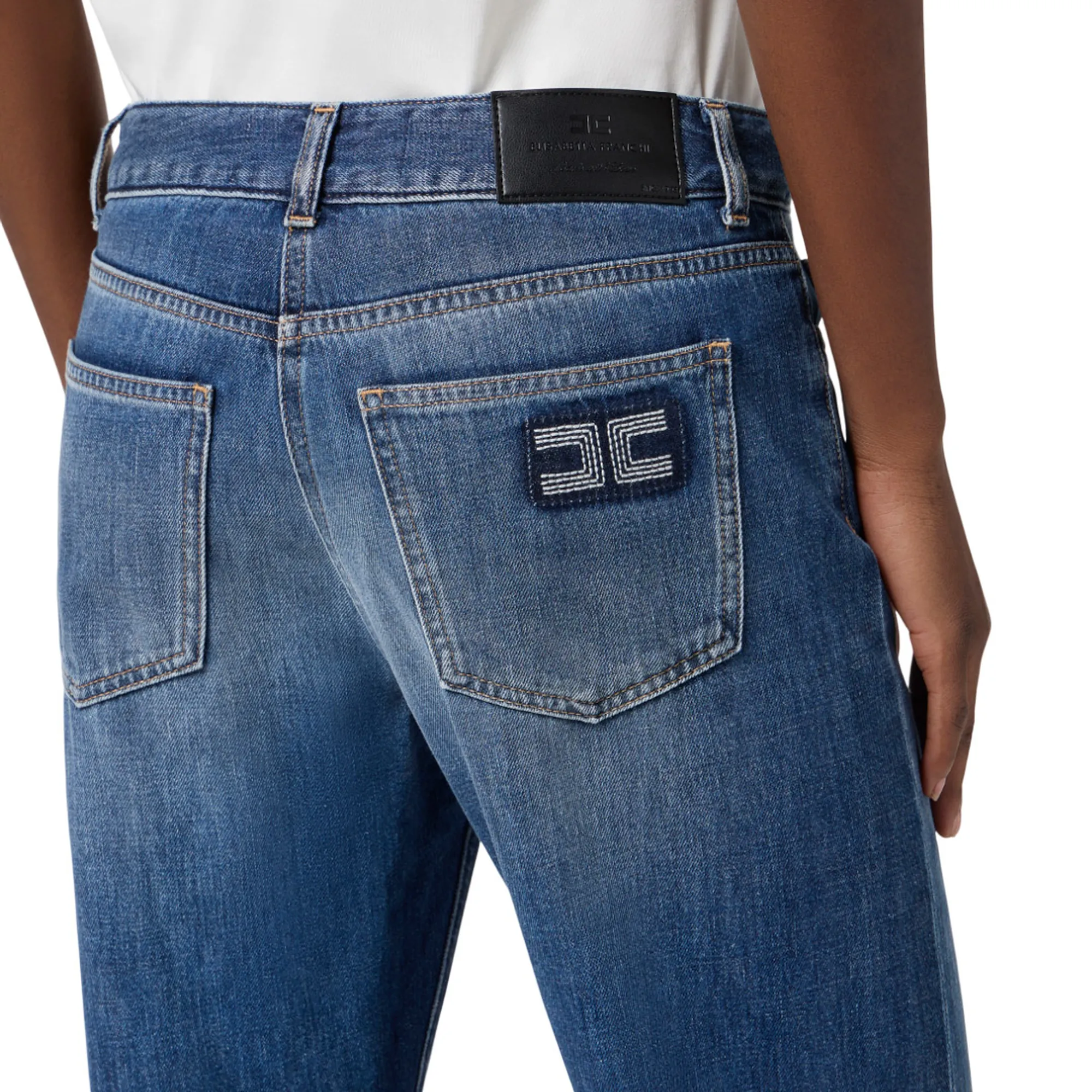 Elisabetta Franchi Jeans A Palazzo Con Dettagli Logo Pj09I56E2 153516