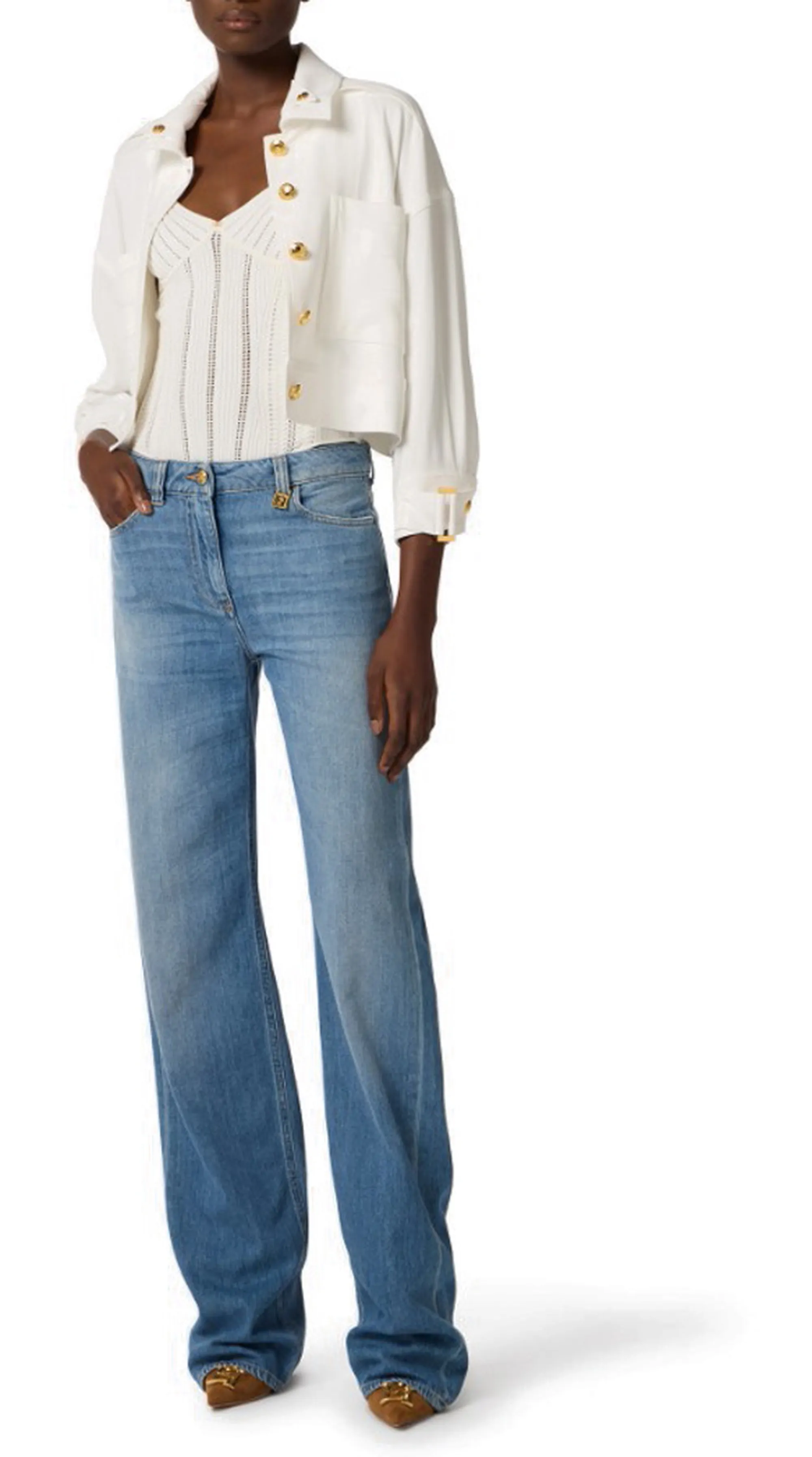 Elisabetta Franchi B'Palazzo Jeans With Logo Detail' Denim Pj21I61E2 177791