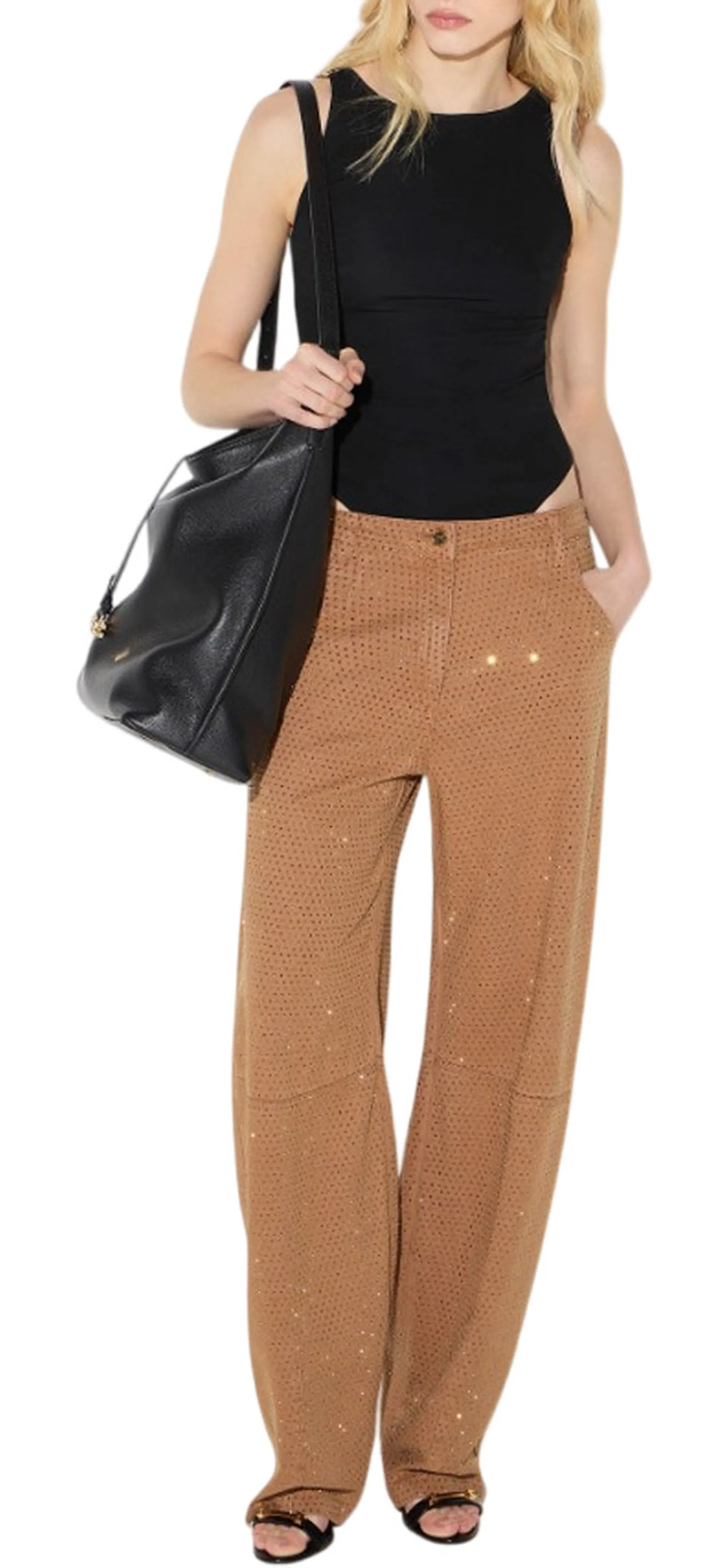 Elisabetta Franchi Jeans Baloon In Denim Con Strass Daino Pj16D66E2 184981
