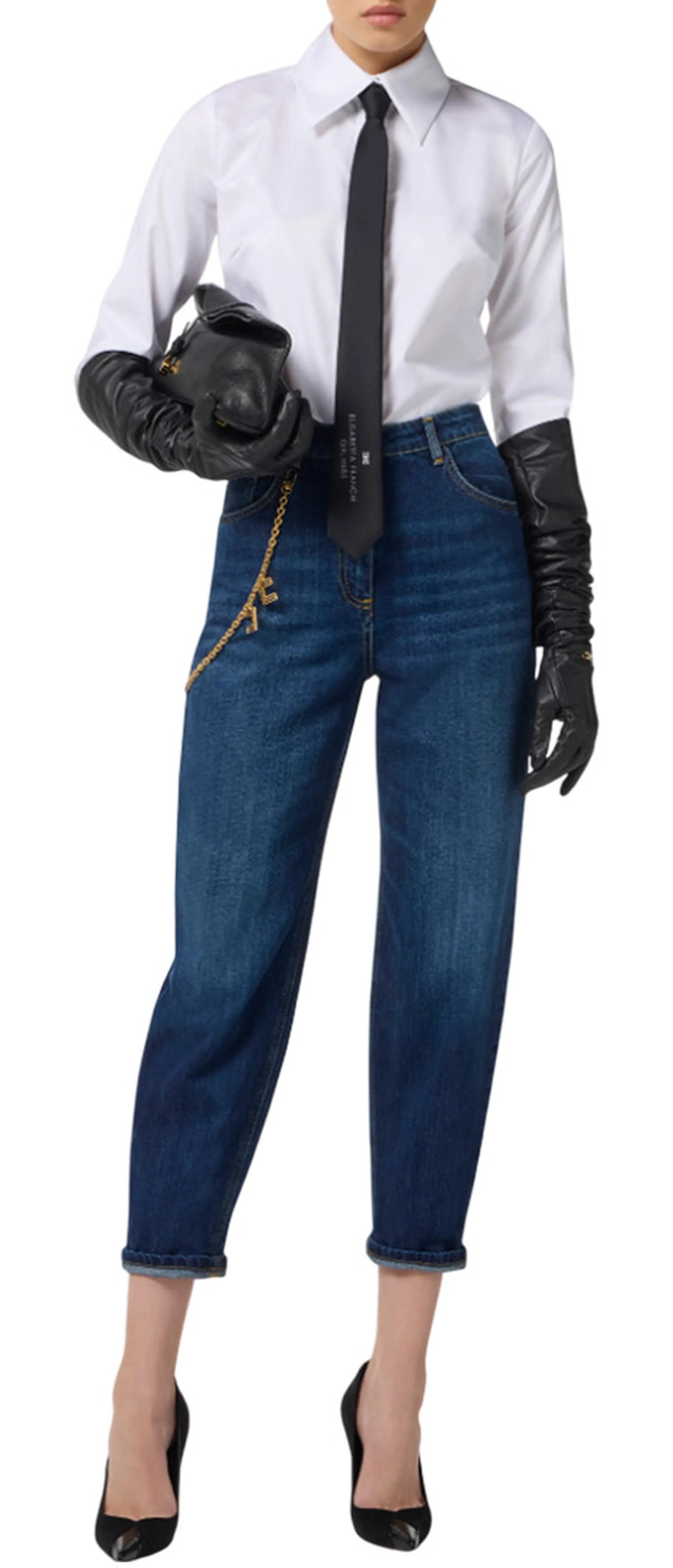 Elisabetta Franchi Jeans Con Catena Gioiello Pj14D56E2 153507