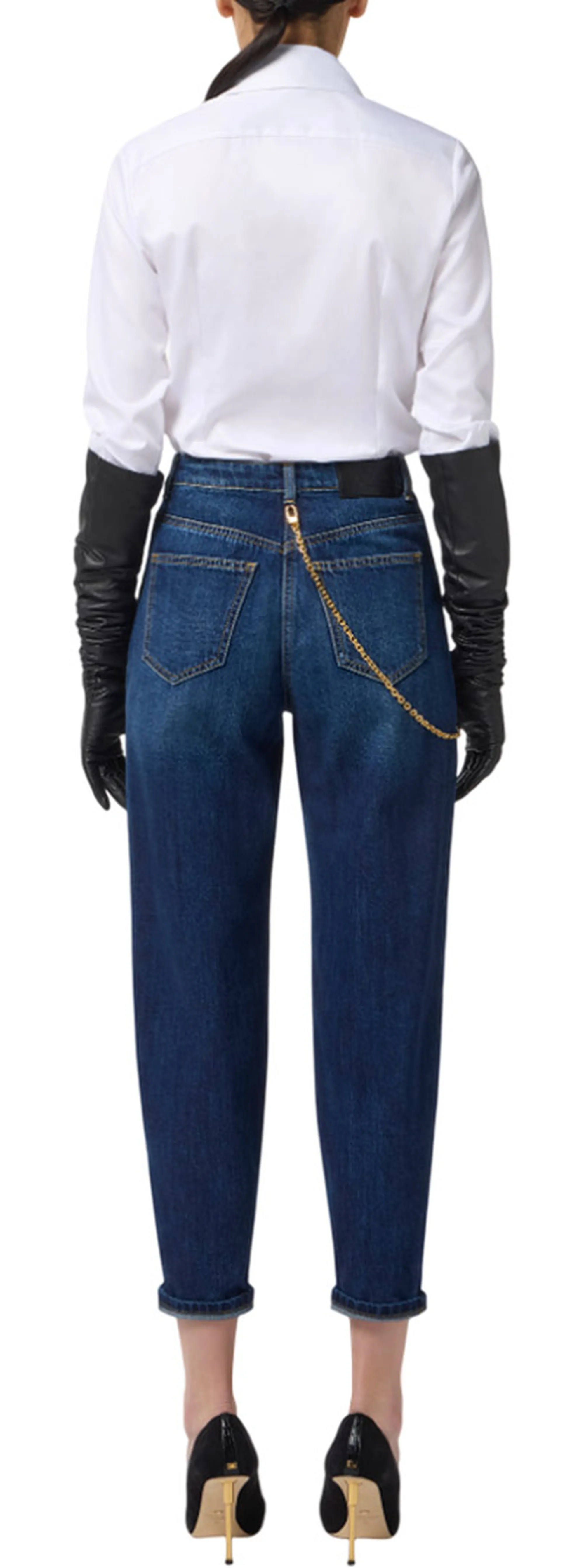 Elisabetta Franchi Jeans Con Catena Gioiello Pj14D56E2 153508