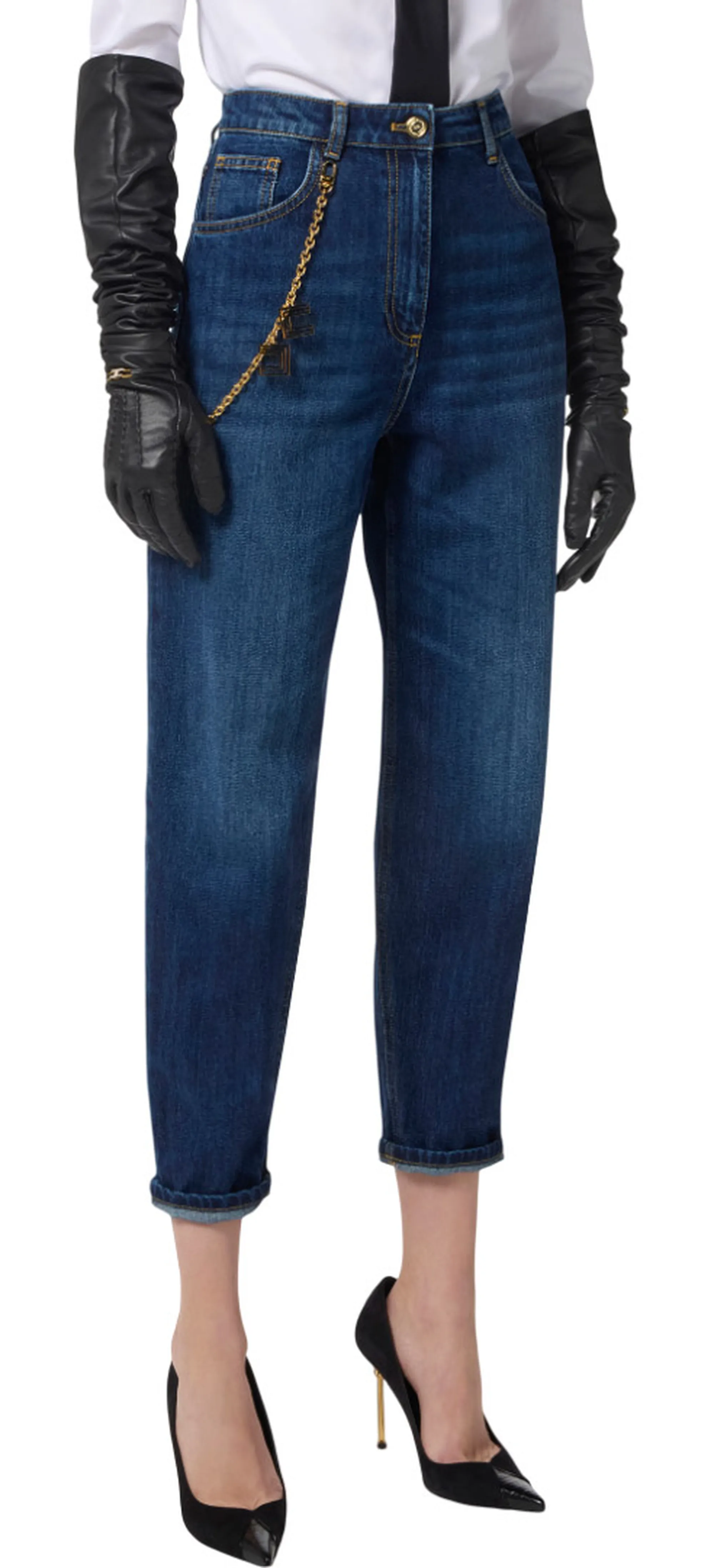 Elisabetta Franchi Jeans Con Catena Gioiello Pj14D56E2 153509