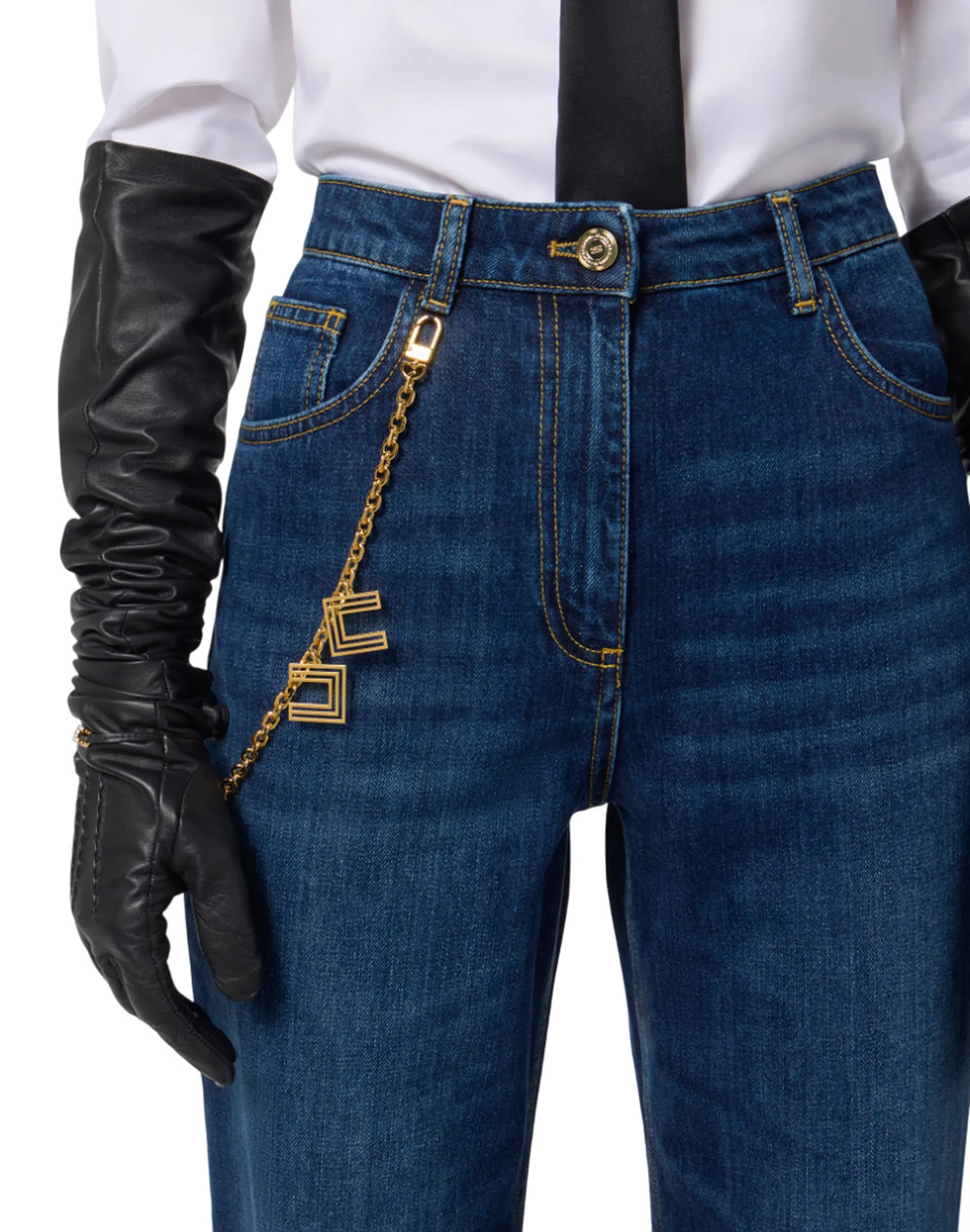 Elisabetta Franchi Jeans Con Catena Gioiello Pj14D56E2 153511