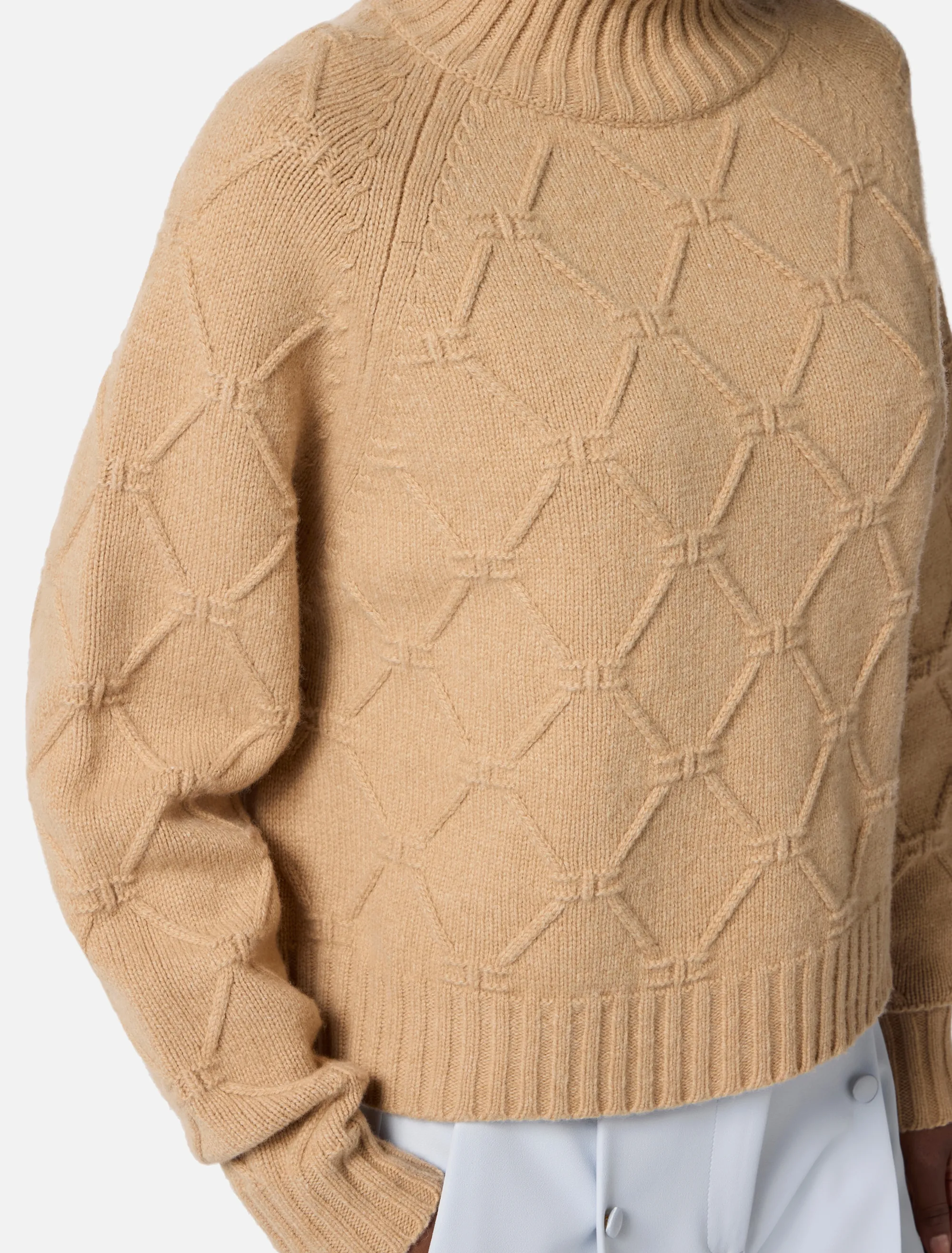 Elisabetta Franchi B'Jacquard Diamond Pattern Sweater' Honey Mk55T57E2 152981
