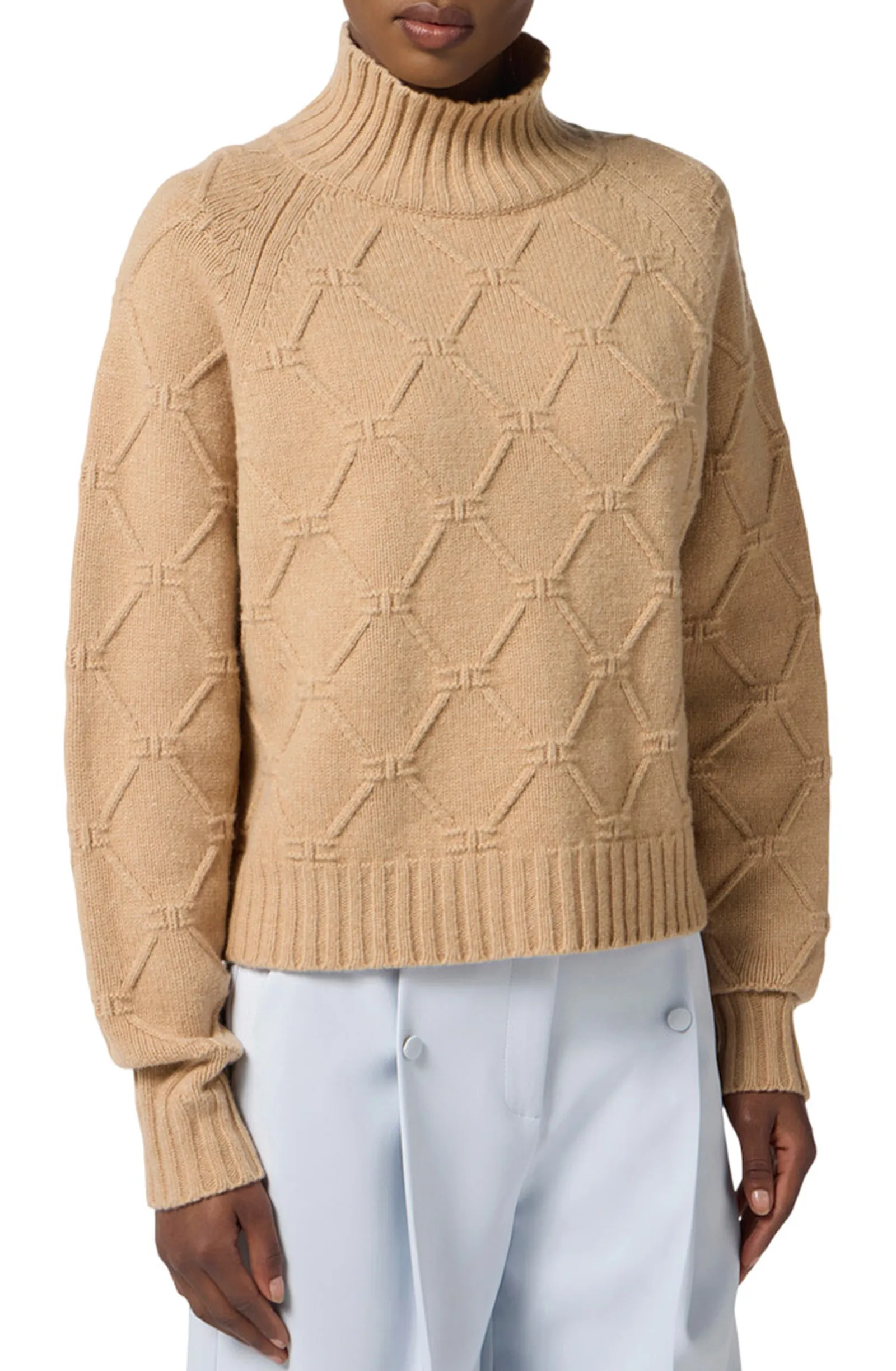 Elisabetta Franchi Maglia Con Losanghe Jacquard Miele Mk55T57E2 157040