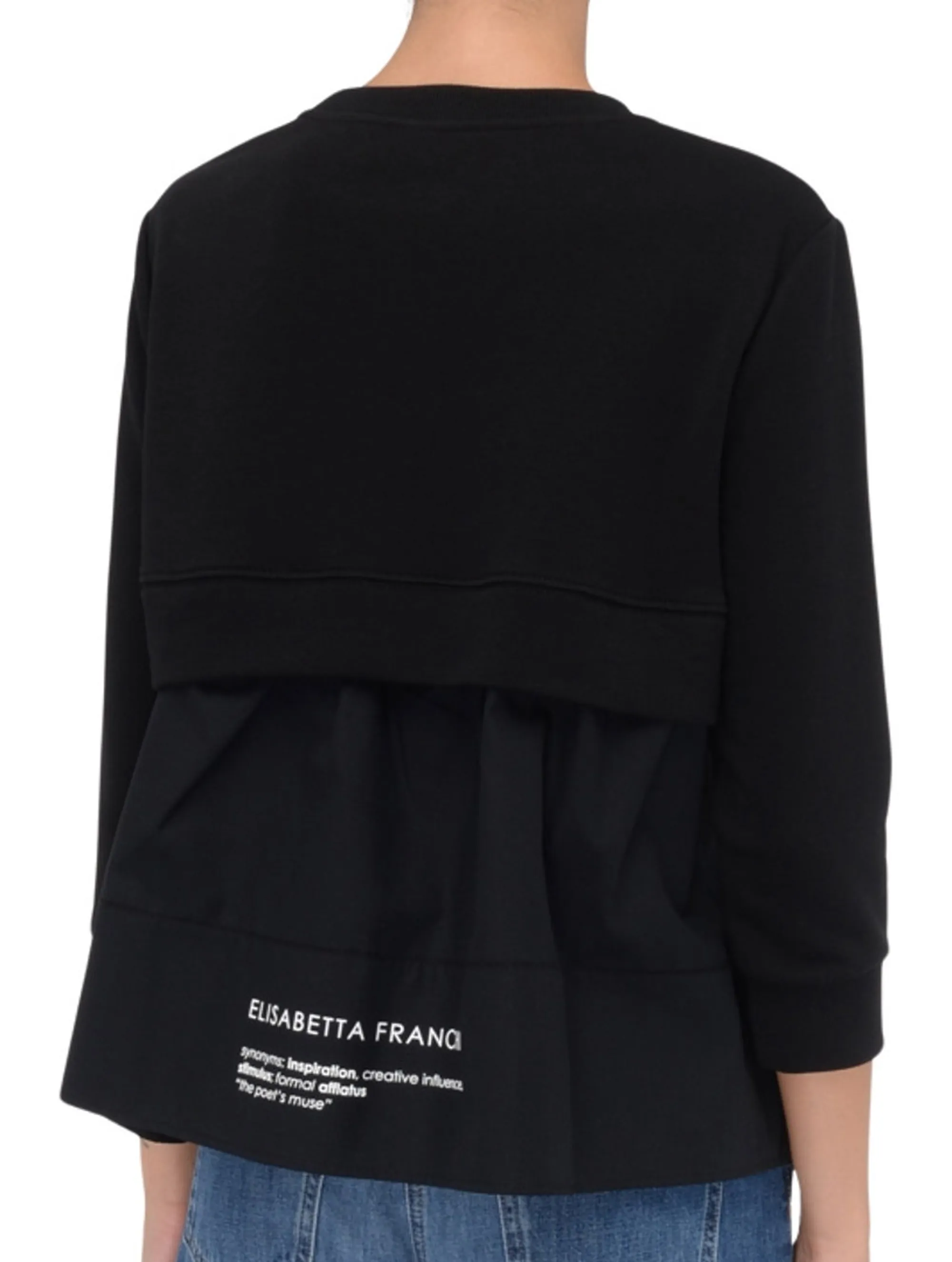 Elisabetta Franchi Maglia In Felpa Con Dettagli In Popeline Md00656E2 153615