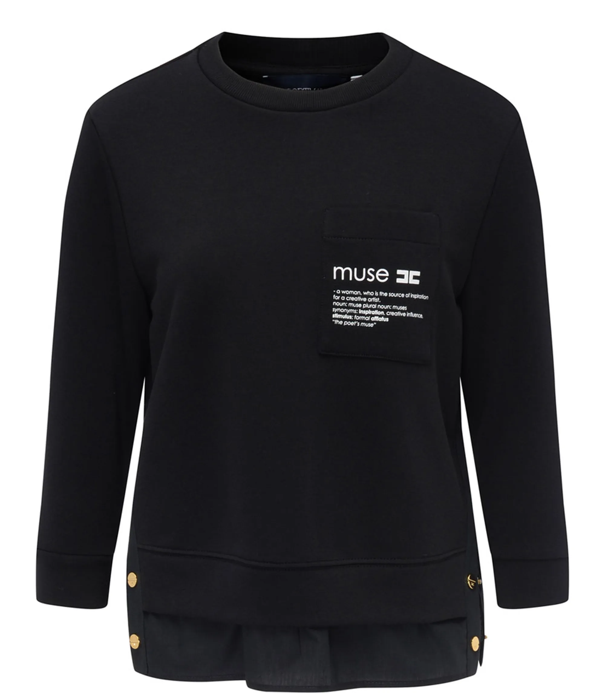 Elisabetta Franchi Maglia In Felpa Con Dettagli In Popeline Md00656E2 153618