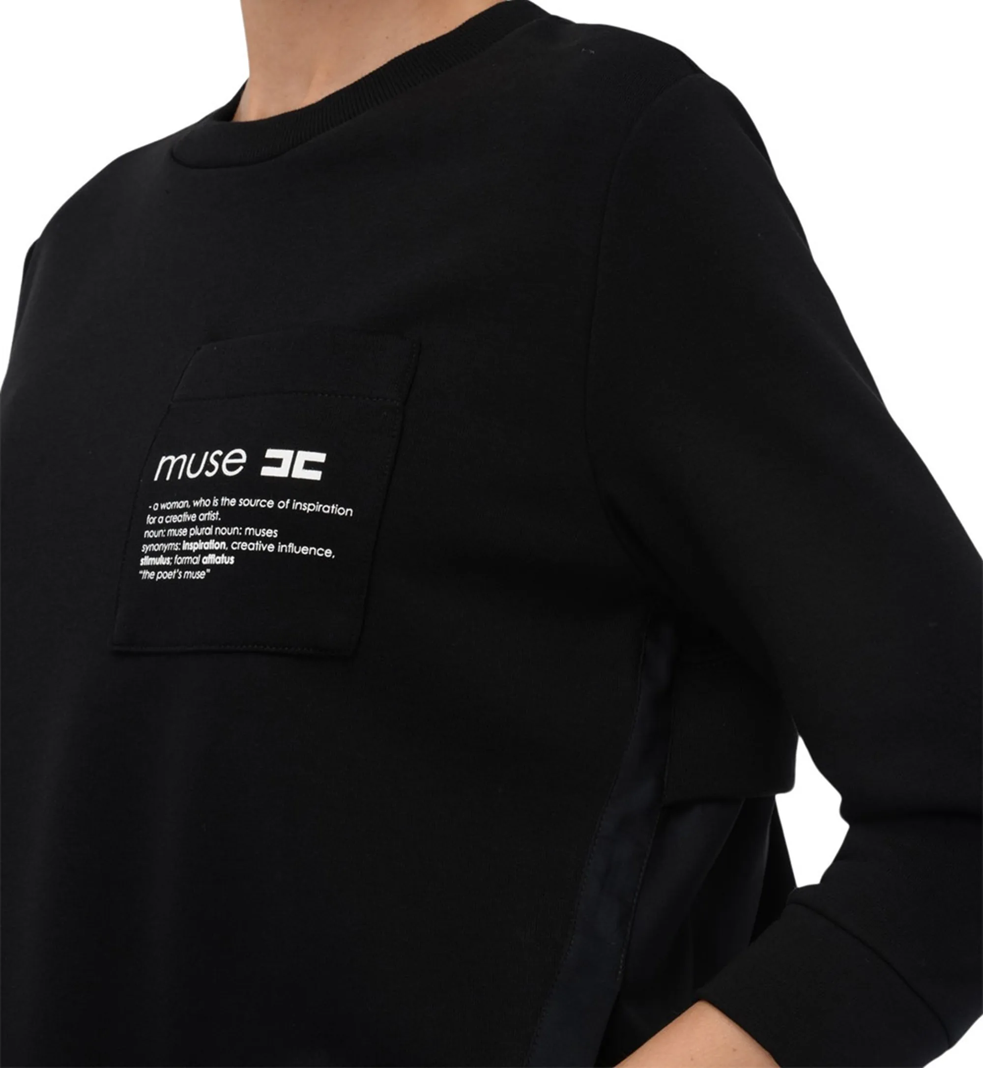 Elisabetta Franchi Maglia In Felpa Con Dettagli In Popeline Md00656E2 153619
