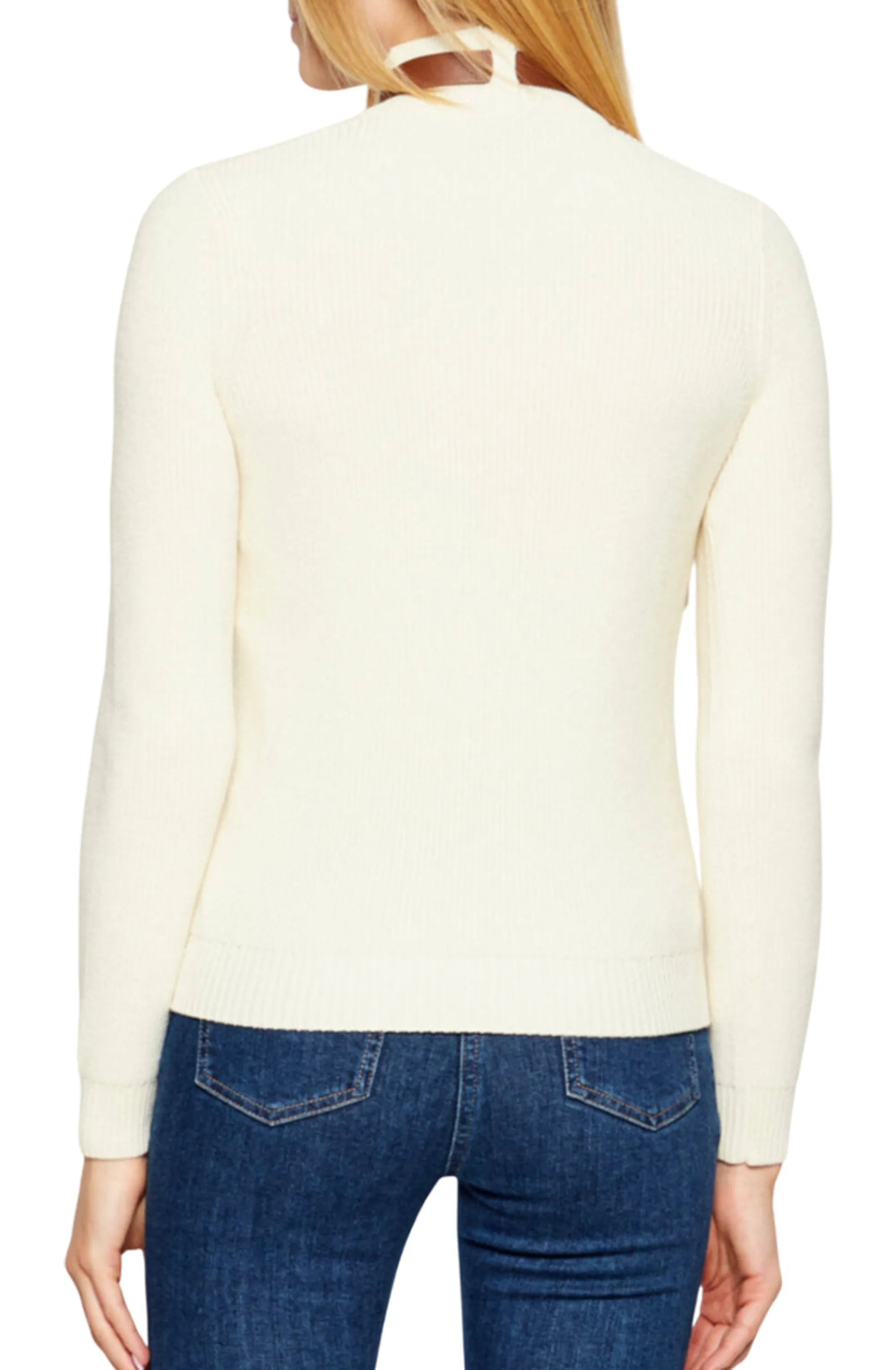 Elisabetta Franchi Maglia In Misto Lana Con Cinturino Gioiello Milk Mk05S56E2 153588