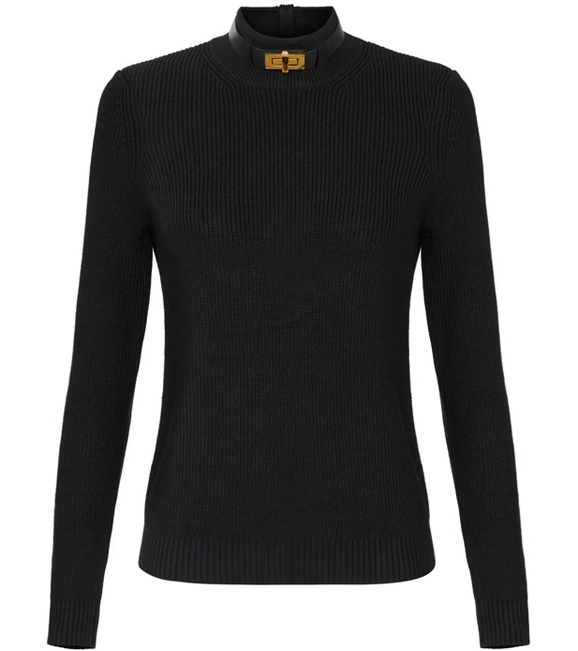 Elisabetta Franchi Maglia In Misto Lana Con Cinturino Gioiello Mk05S56E2 153589