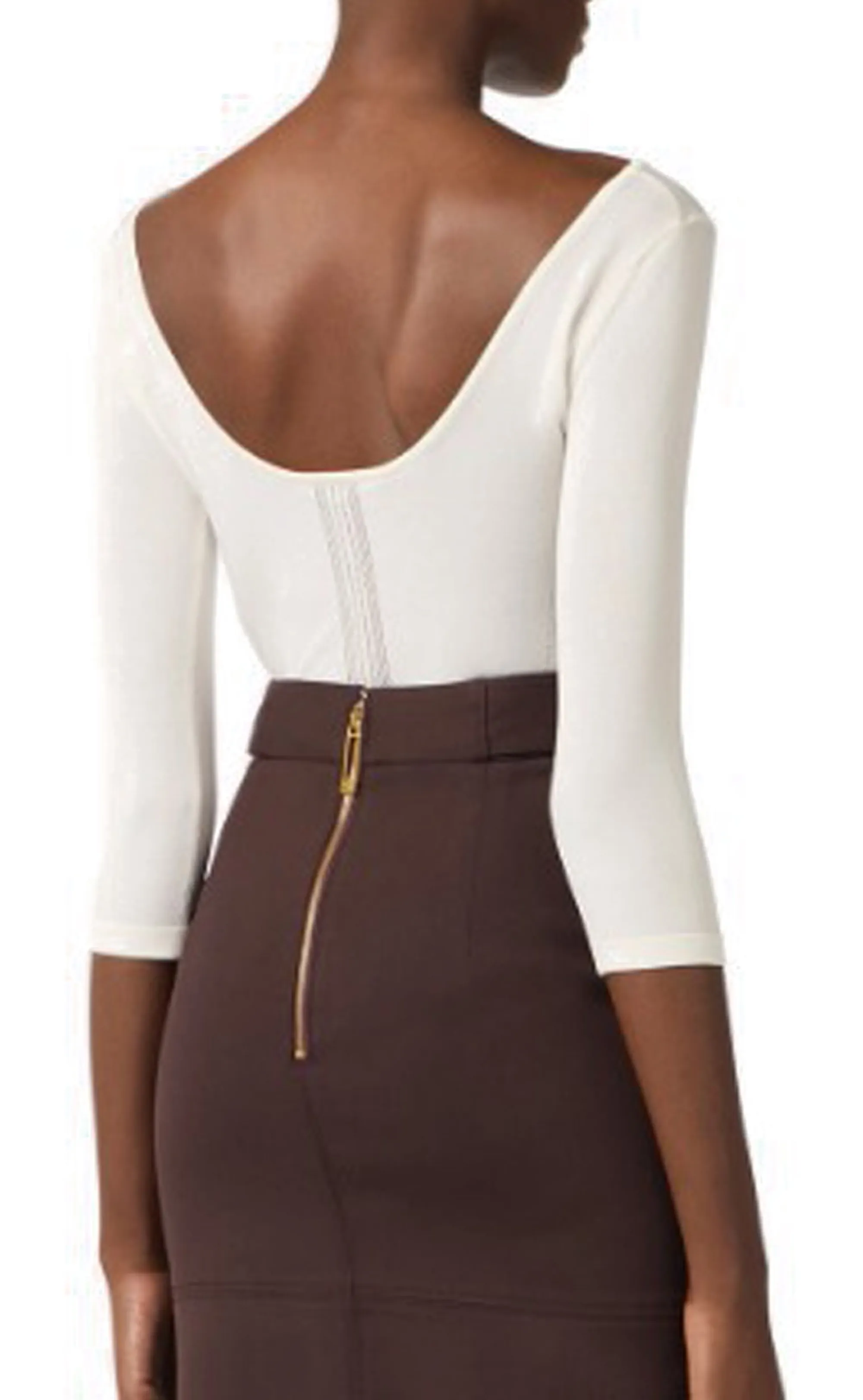 Elisabetta Franchi Maglia Traforata Avorio Mk71W61E2 178054