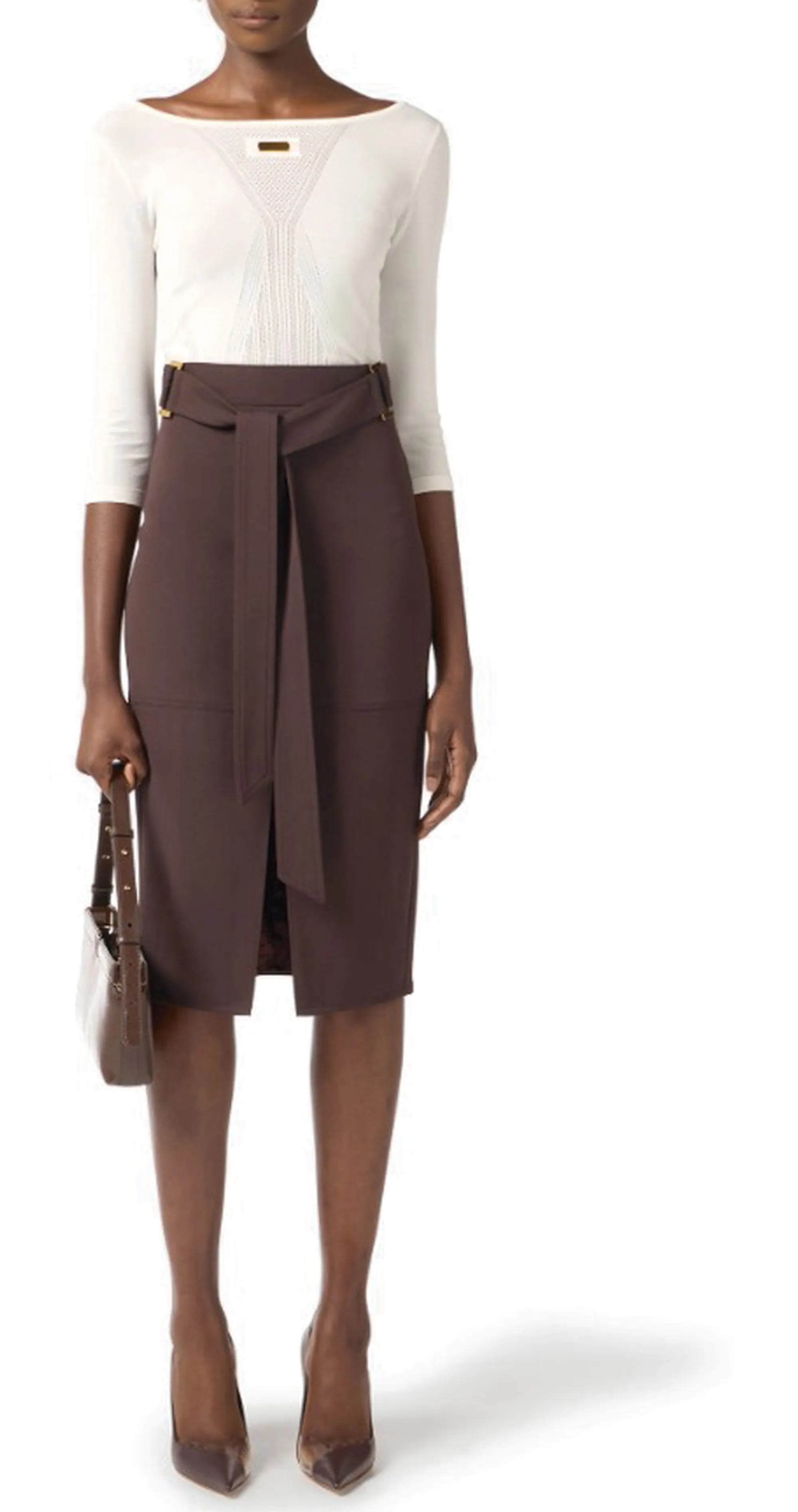 Elisabetta Franchi Maglia Traforata Avorio Mk71W61E2 178055