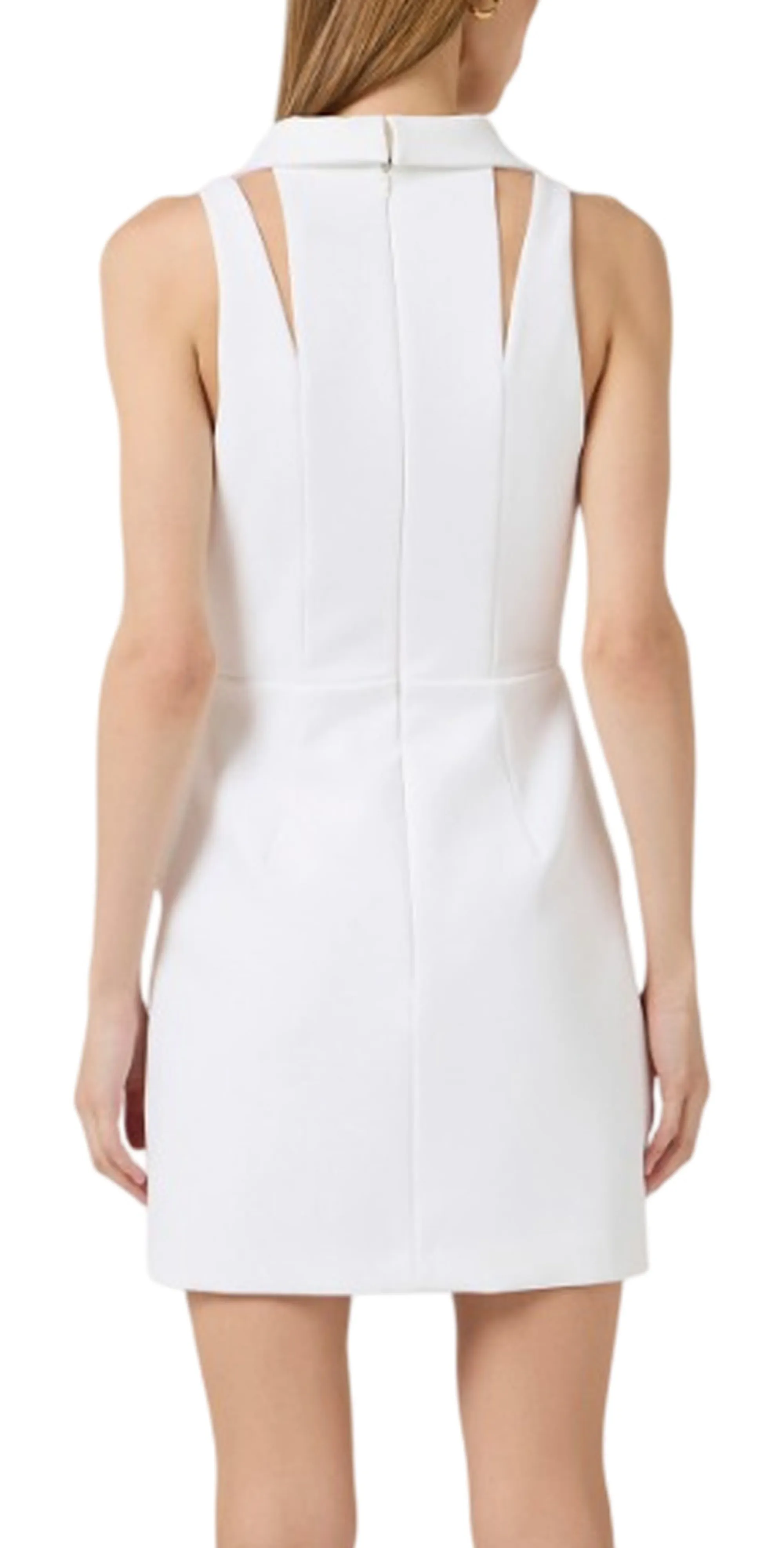 Elisabetta Franchi B'Double Stretch Crepe Mini Dress With Logo Details' Ivory Ab92461E2 178451