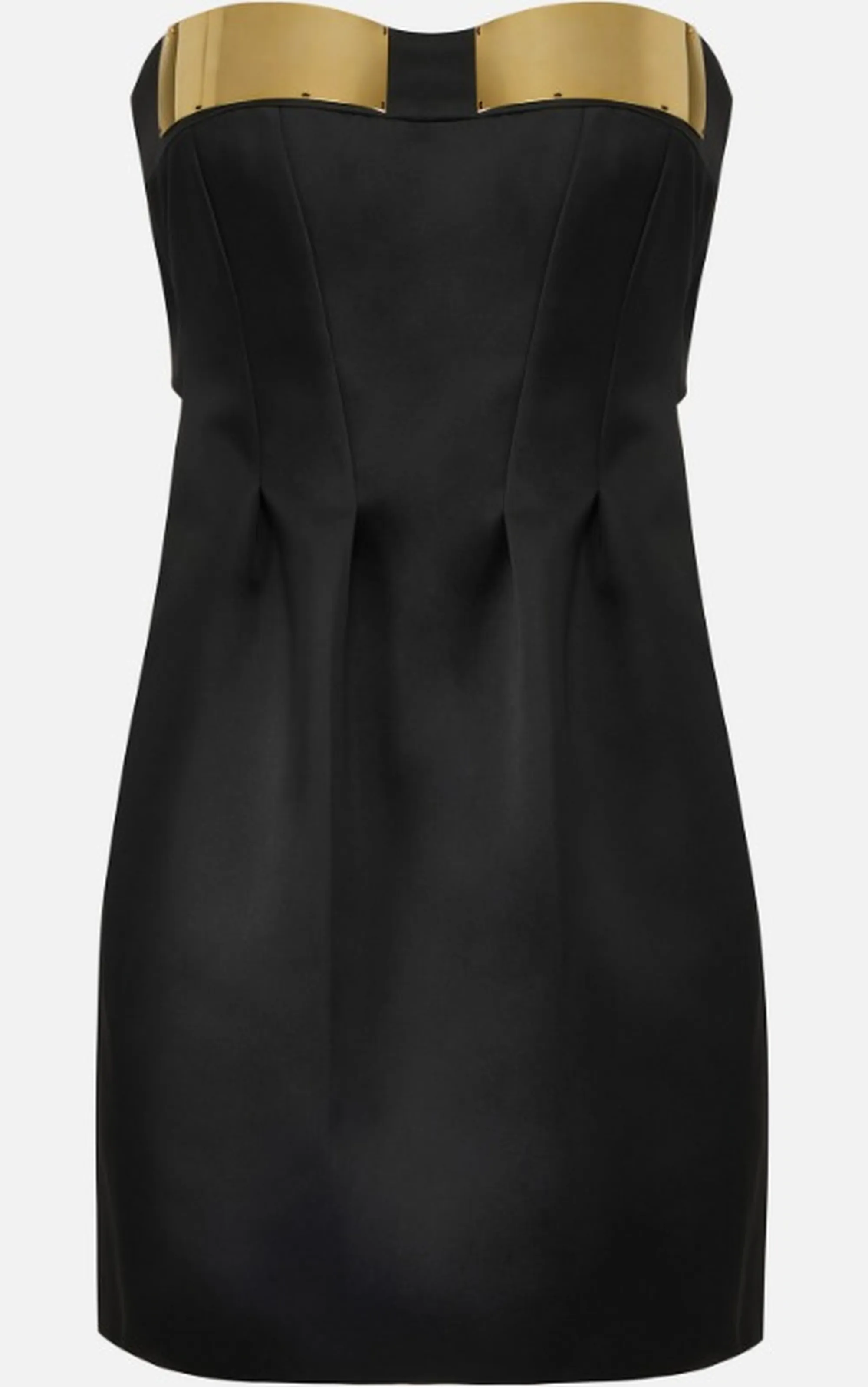 Elisabetta Franchi Mini Abito In Duchesse Con Coppe Gioiello Nero Ab94962E2 171619